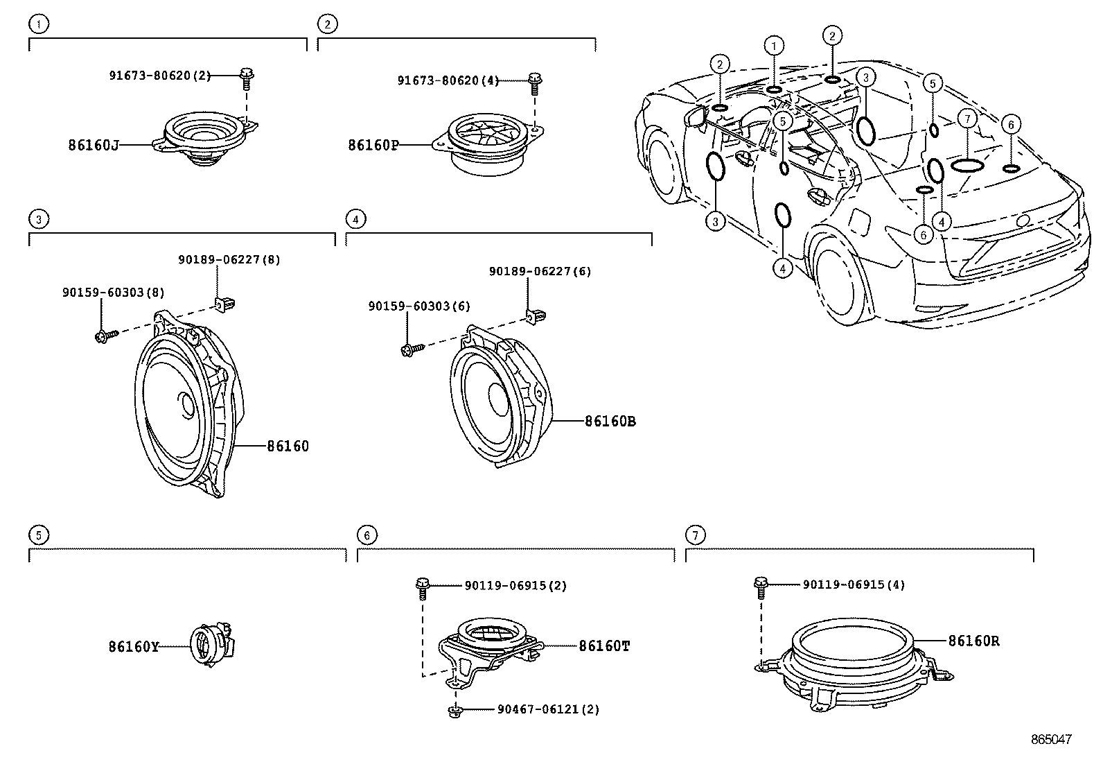 86150-0W200 SPEAKER ASSY, REAR HEADER product image