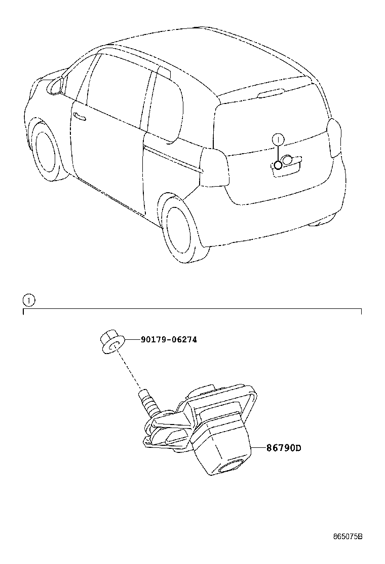 86790-52160 CAMERA ASSY, TELEVISION, RR product image
