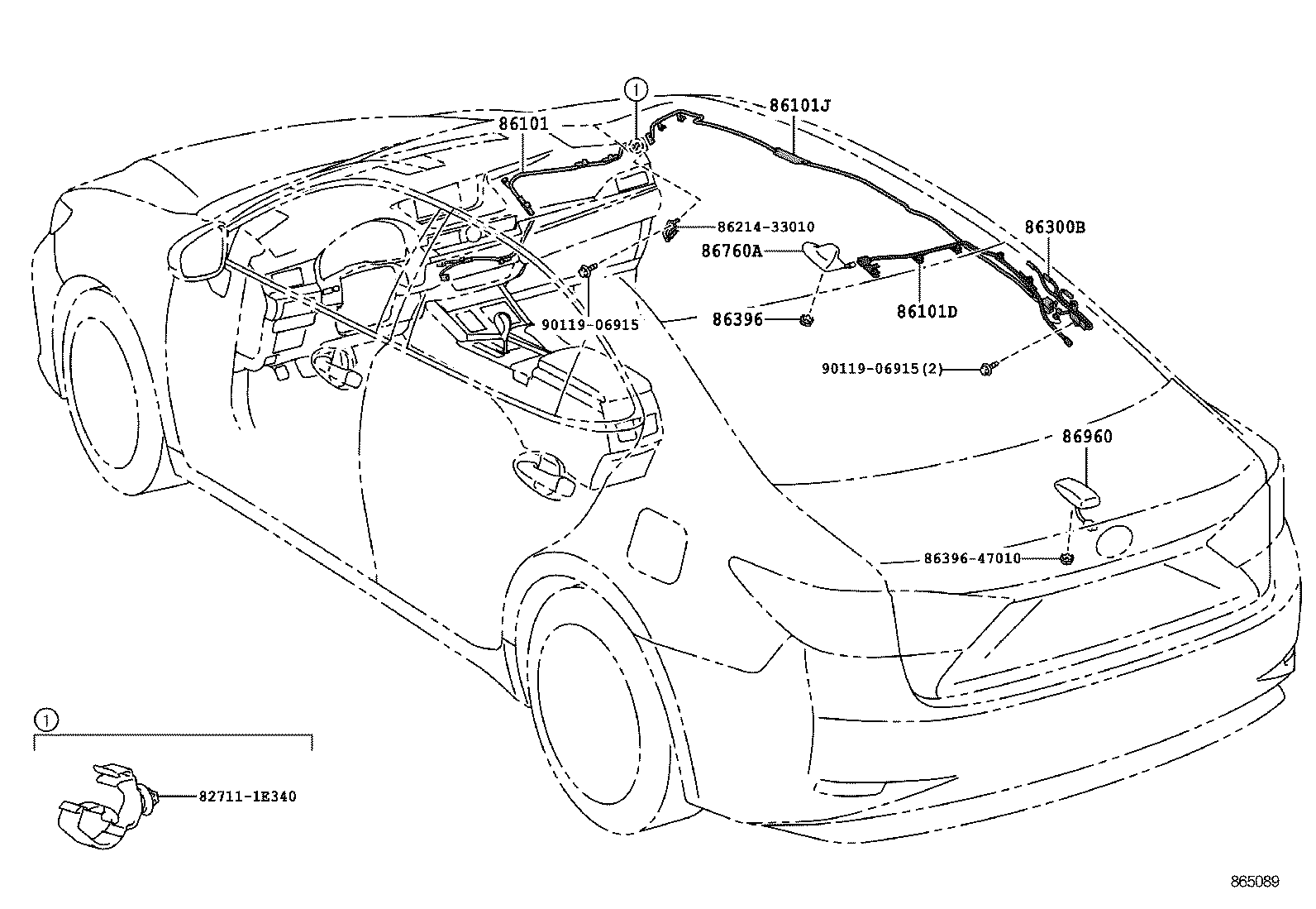 86101-33C00 CORD SUB-ASSY, ANTENNA product image