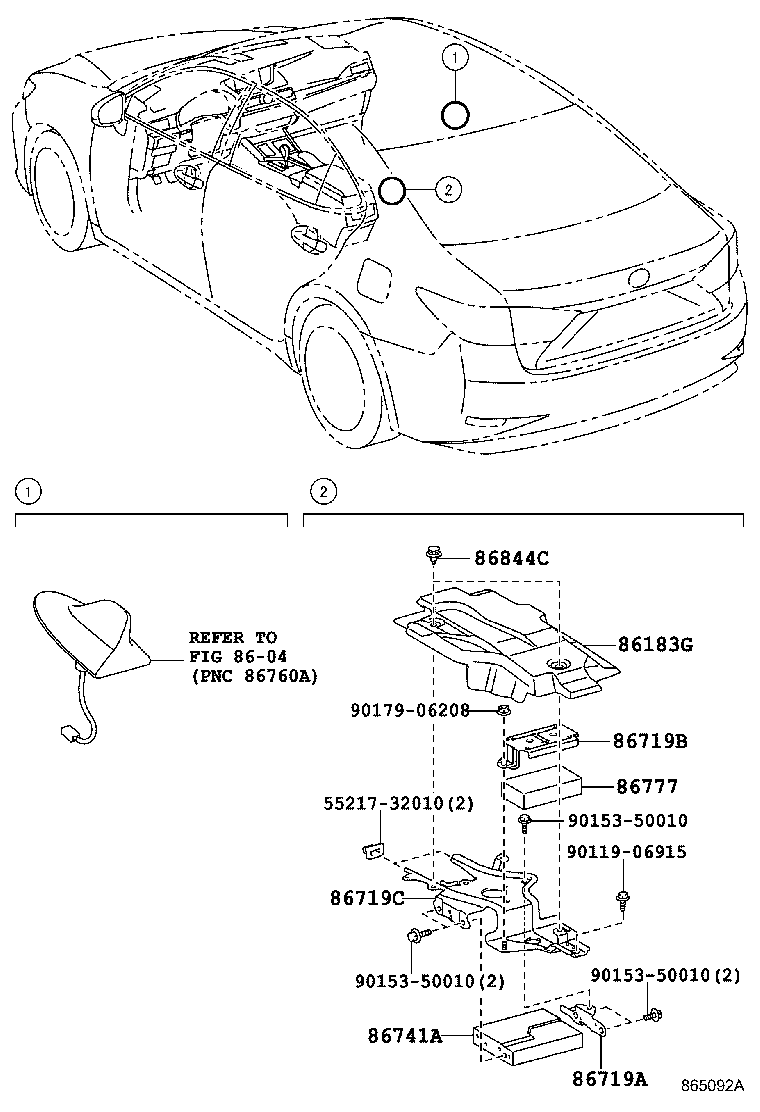 86719-33210 BRACKET, TELEPHONE NO.3 product image