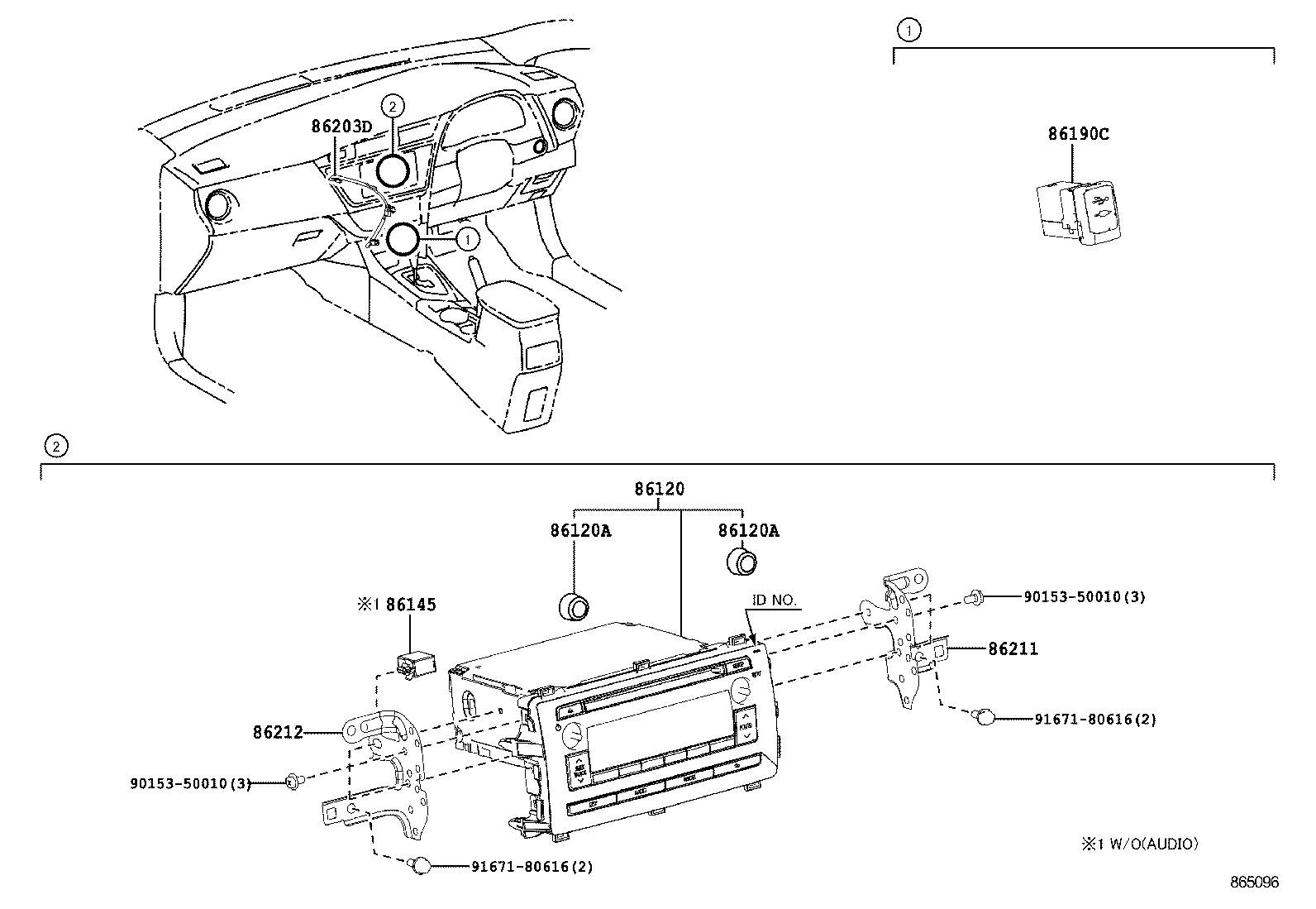 86212-12450 BRACKET, RADIO, NO.2 product image