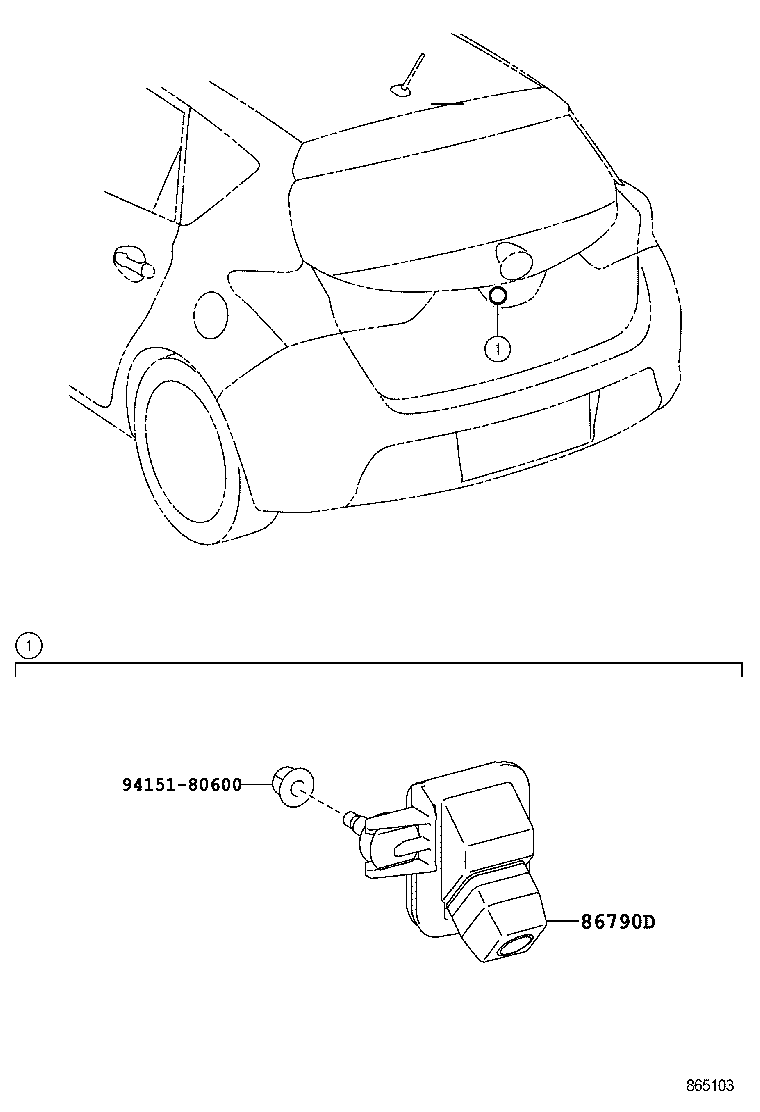 86790-12190 CAMERA ASSY, TELEVISION, RR product image