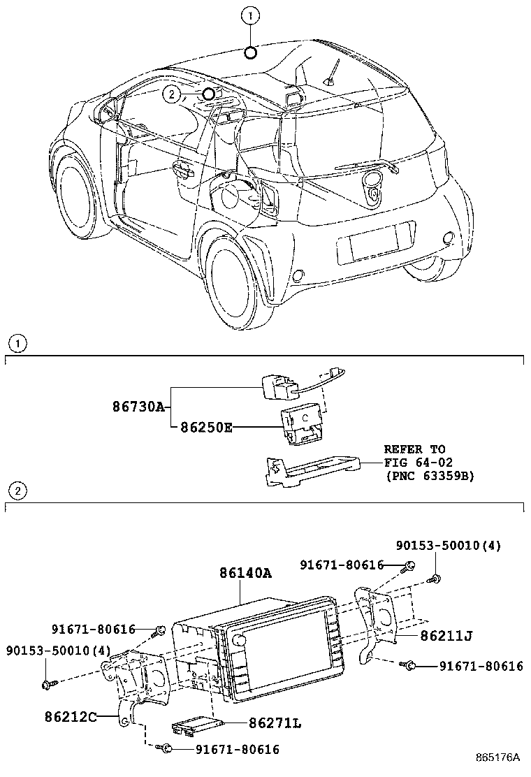 86212-74040 BRACKET, RADIO RECEIVER, NO.2 product image