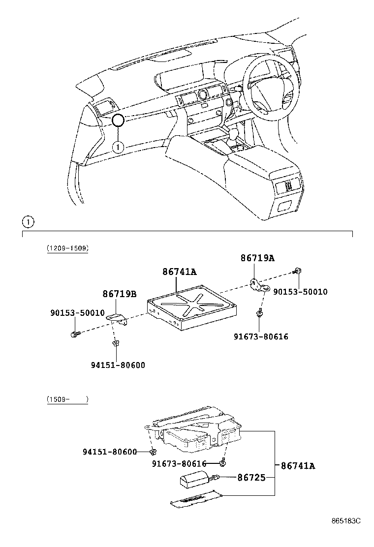 86719-50291 BRACKET, TELEPHONE NO.2 product image