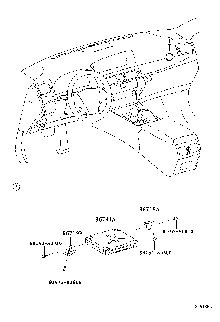Toyota 86719-50301 BRACKET, TELEPHONE NO.1