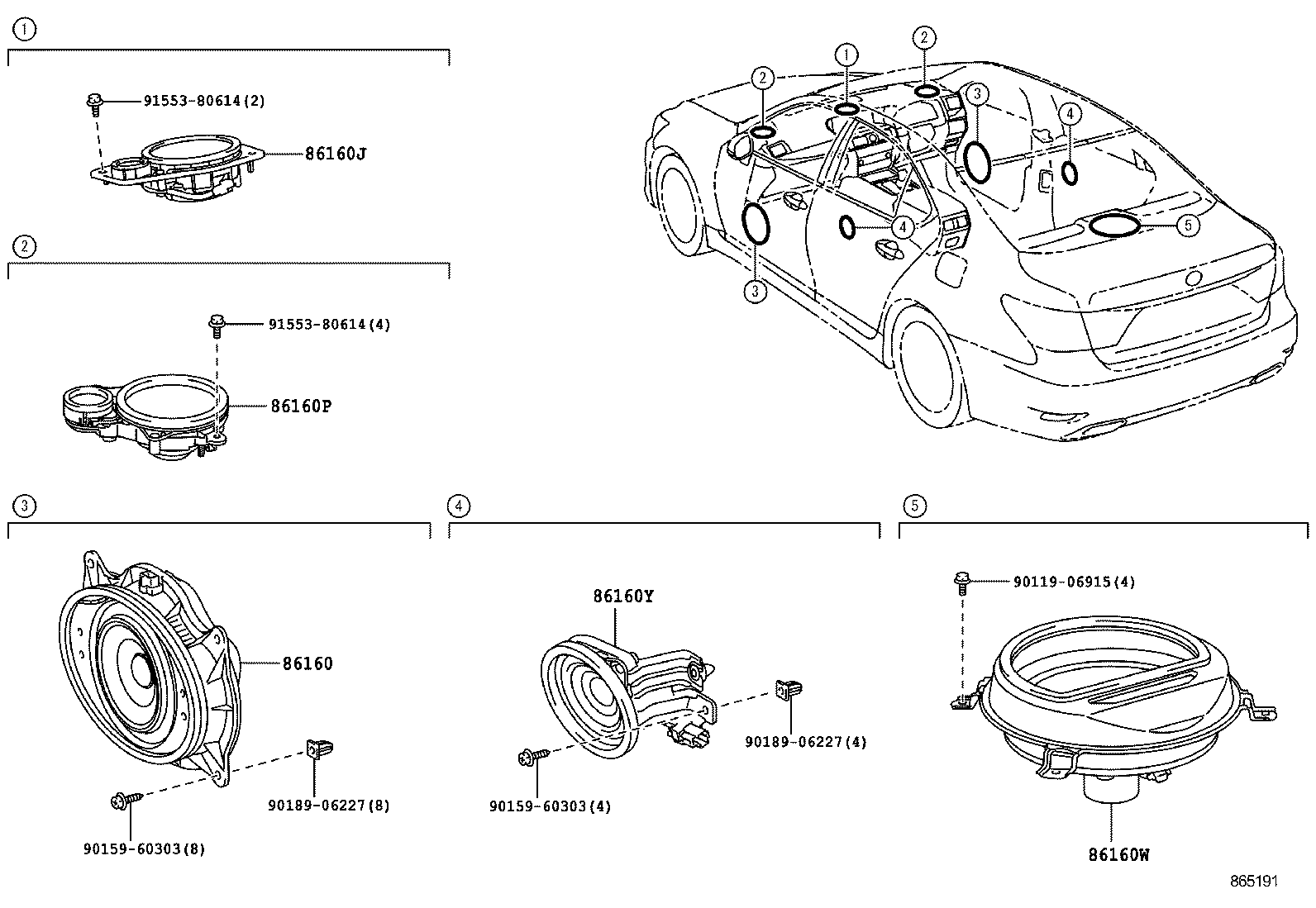 86150-50270 SPEAKER ASSY, STEREO COMPONENT, FLOOR product image