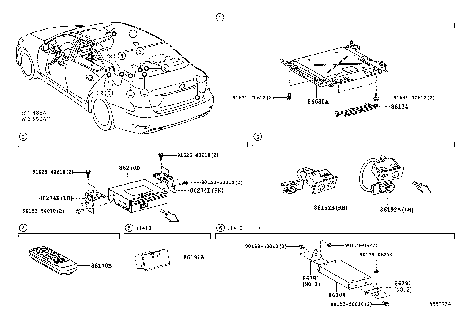 Toyota 86170-50430 SWITCH & VOLUME ASSY, TELEVISION
