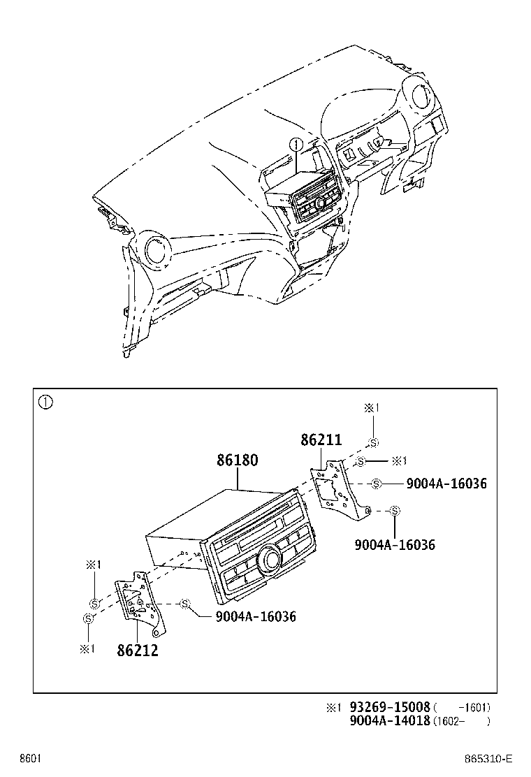 86212-BZ170 BRACKET, RADIO, NO.2 product image