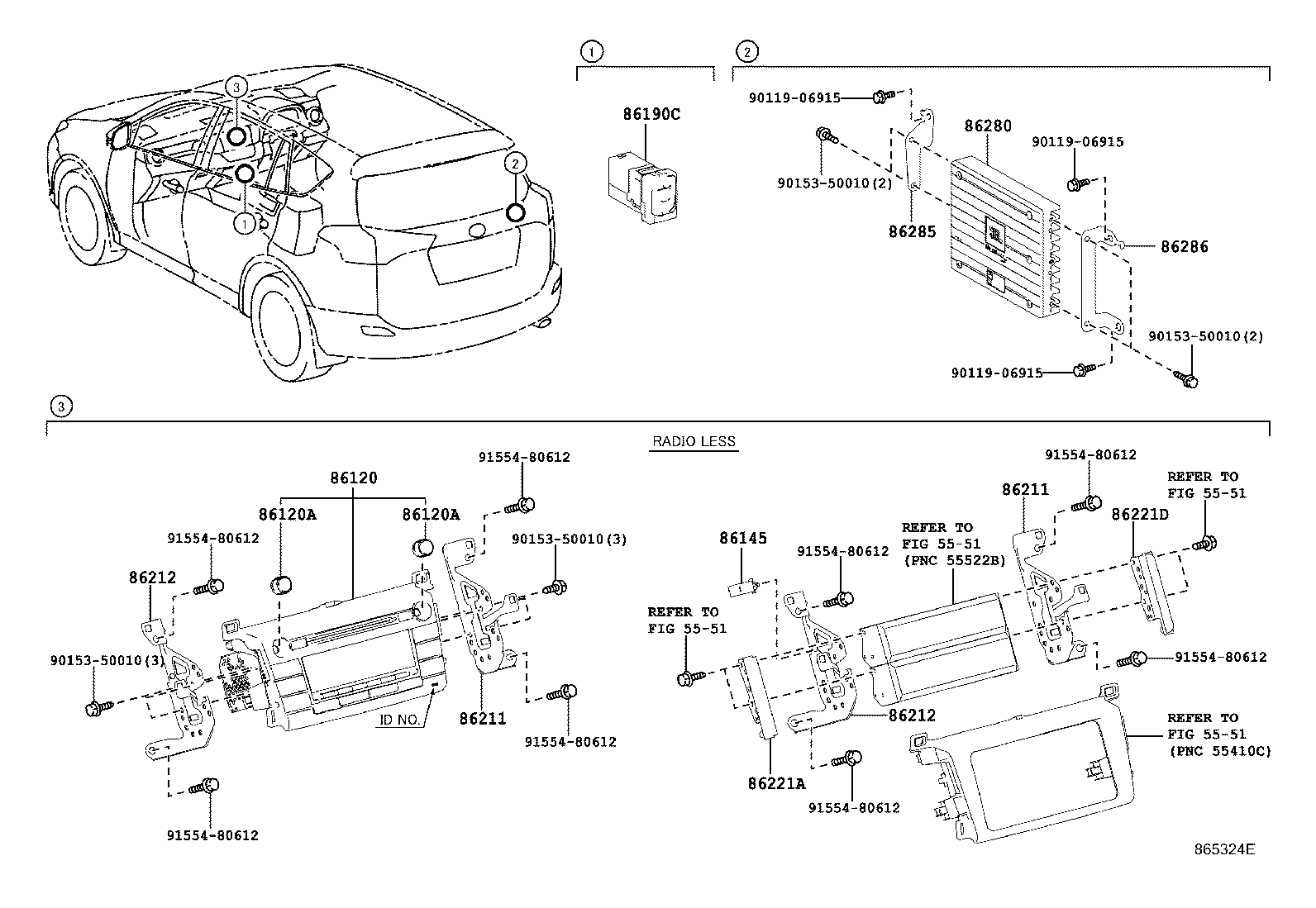 86286-0R010 BRACKET, AMPLIFIER, NO.2 product image