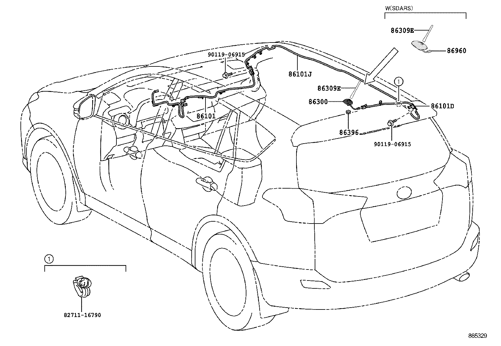 86960-42021 ANTENNA ASSY, SATELLITE RADIO product image