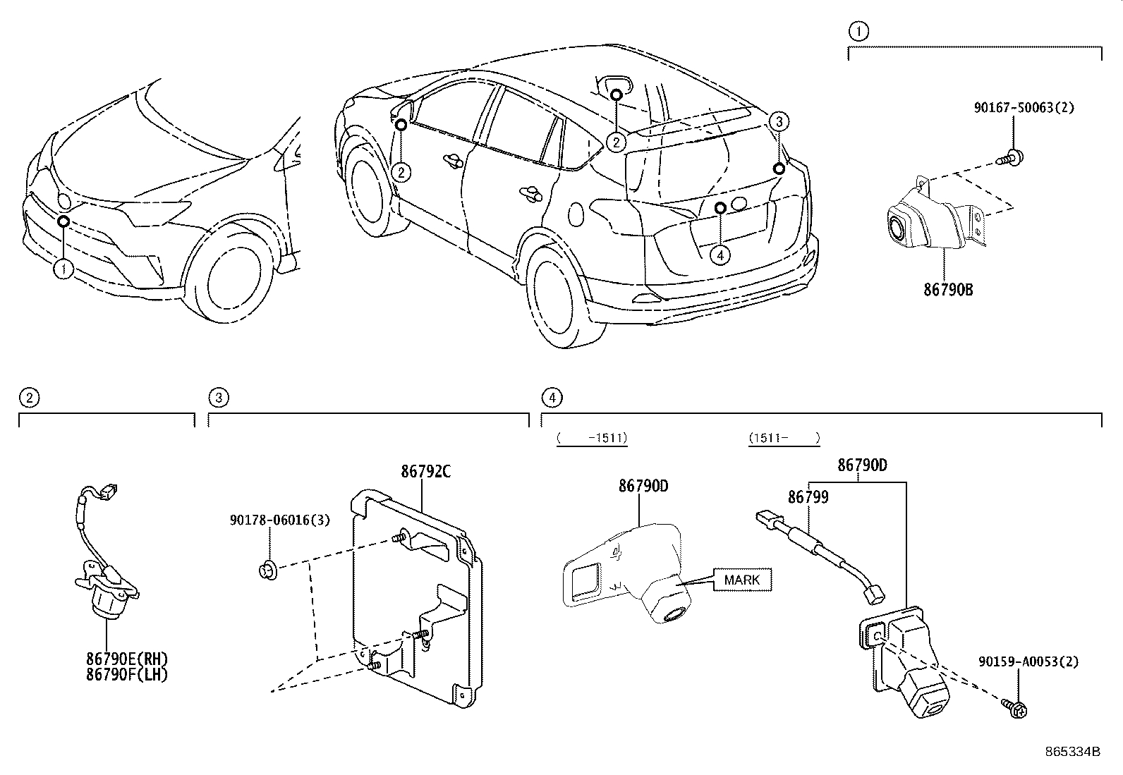 Toyota 86790-0R021 CAMERA ASSY, TELEVISION, RR