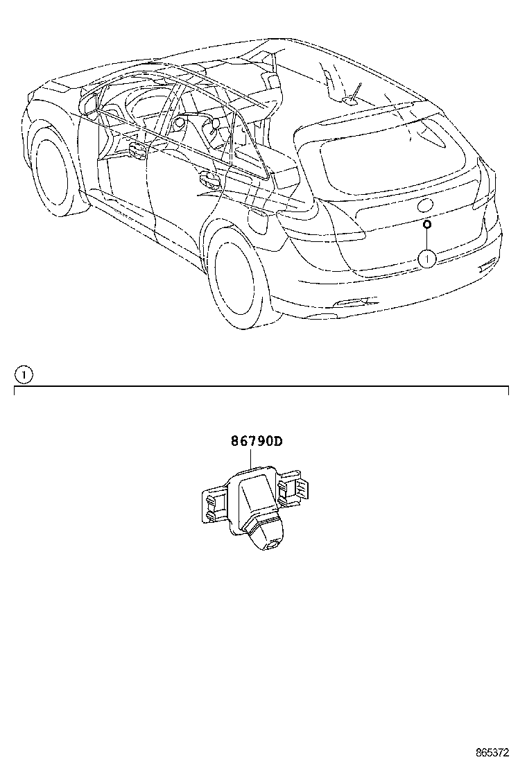 86790-0T010 CAMERA ASSY, TELEVISION, RR product image