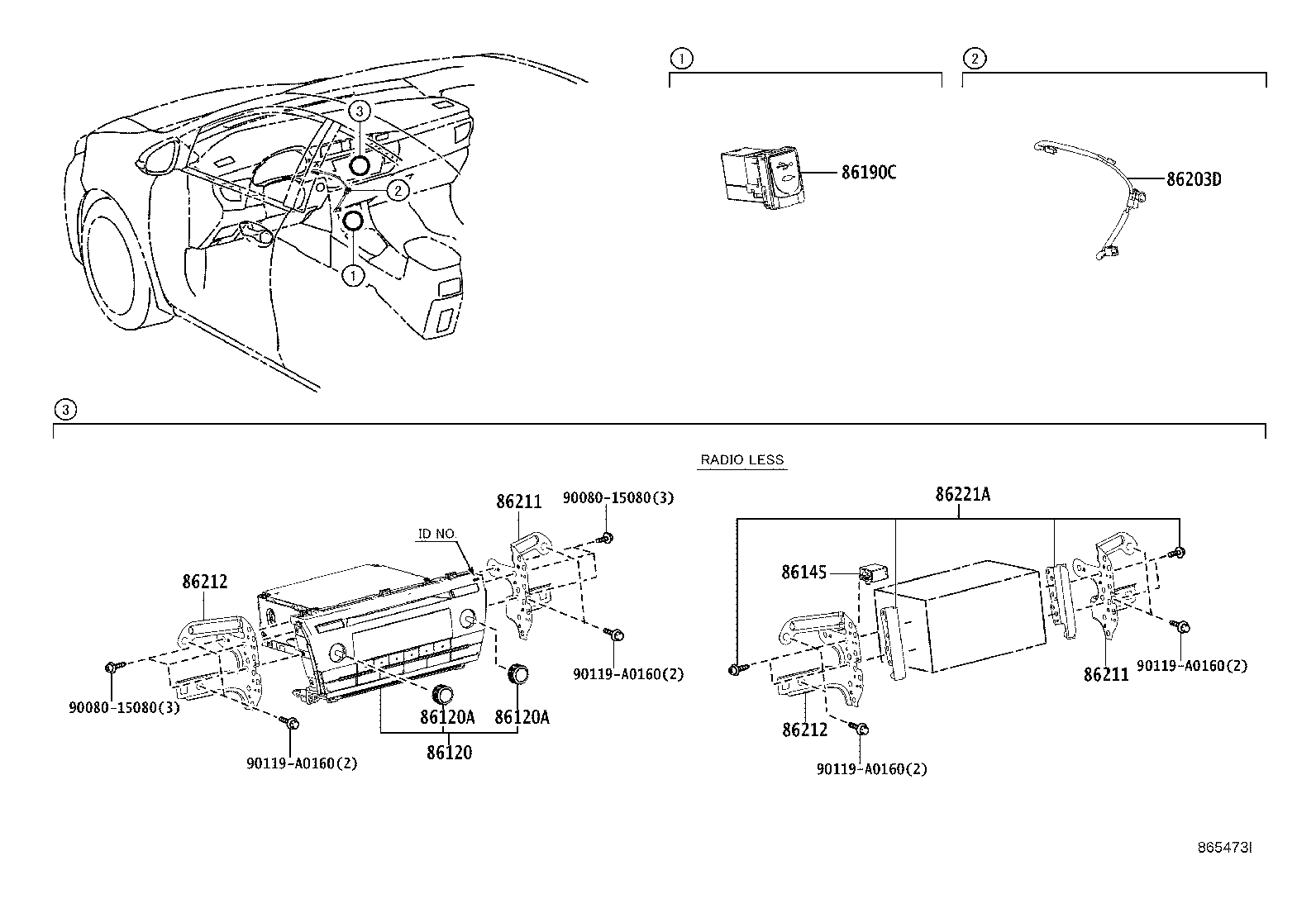 86211-02450 BRACKET, RADIO, NO.1 product image