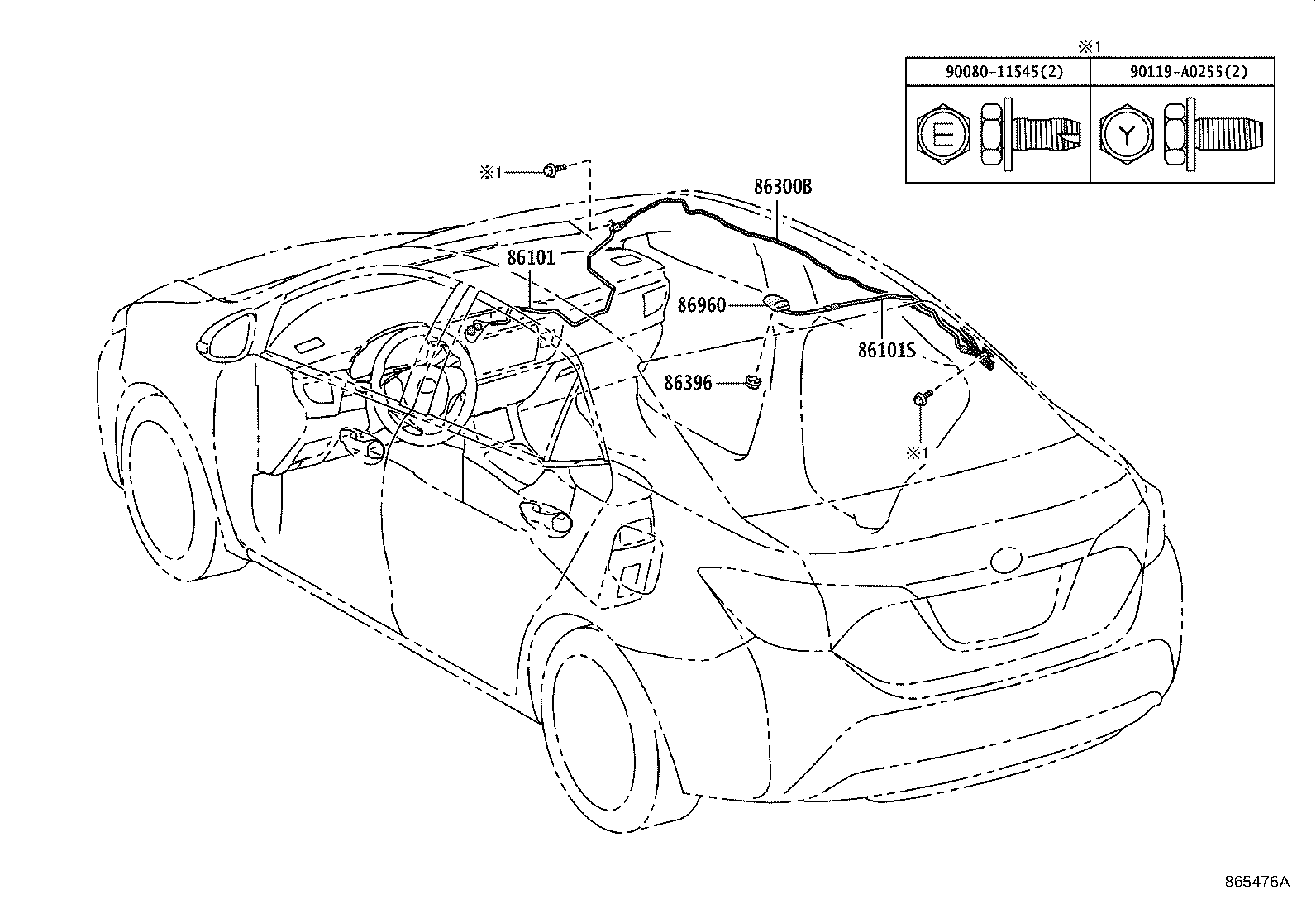 Toyota 86300-02370 ANTENNA ASSY, AMPLIFIER, NO.1