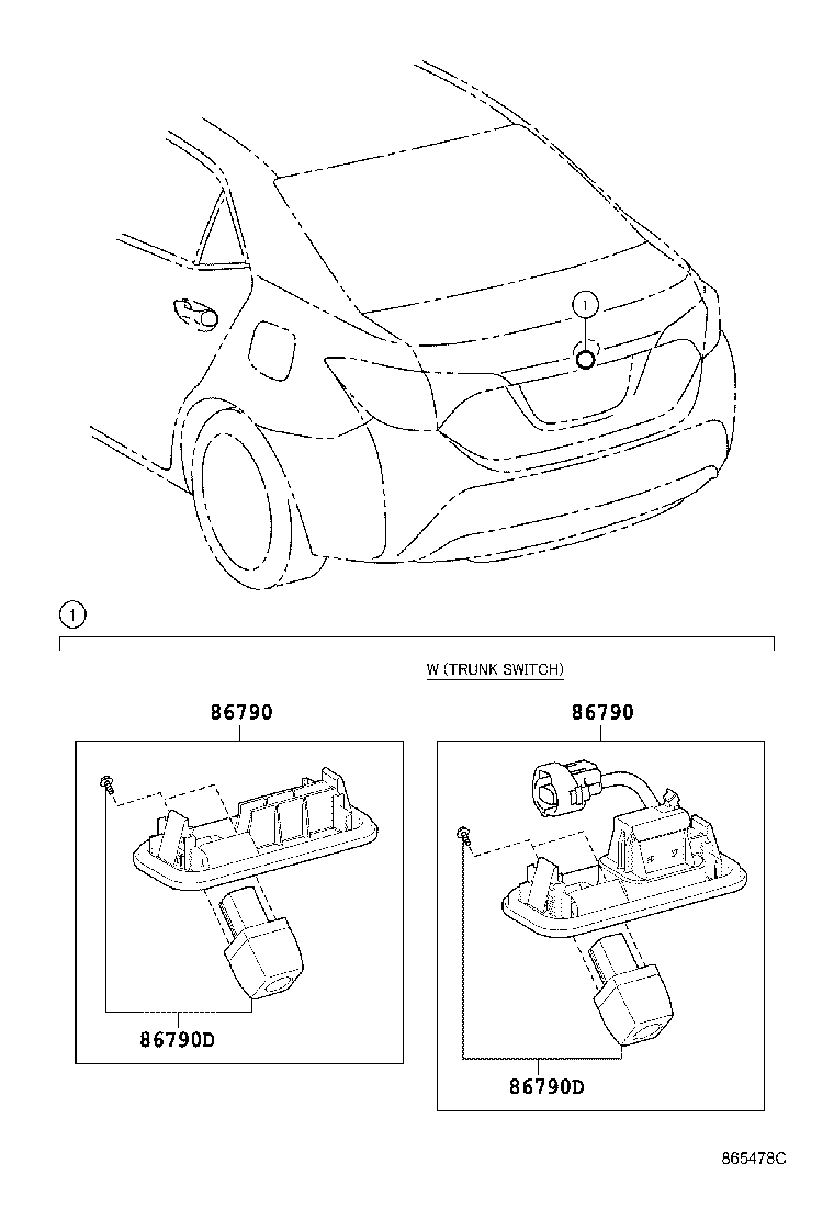 Toyota 86790-02110 CAMERA ASSY, TELEVISION, RR