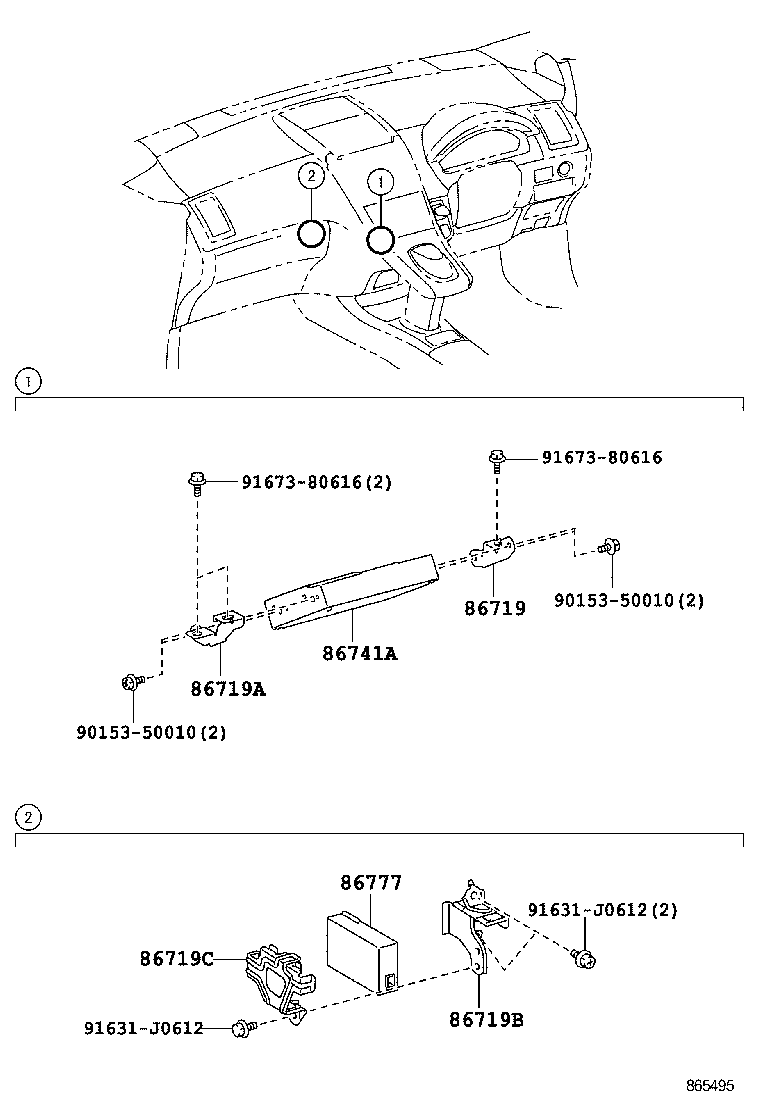 86719-75040 BRACKET, TELEPHONE NO.1 product image
