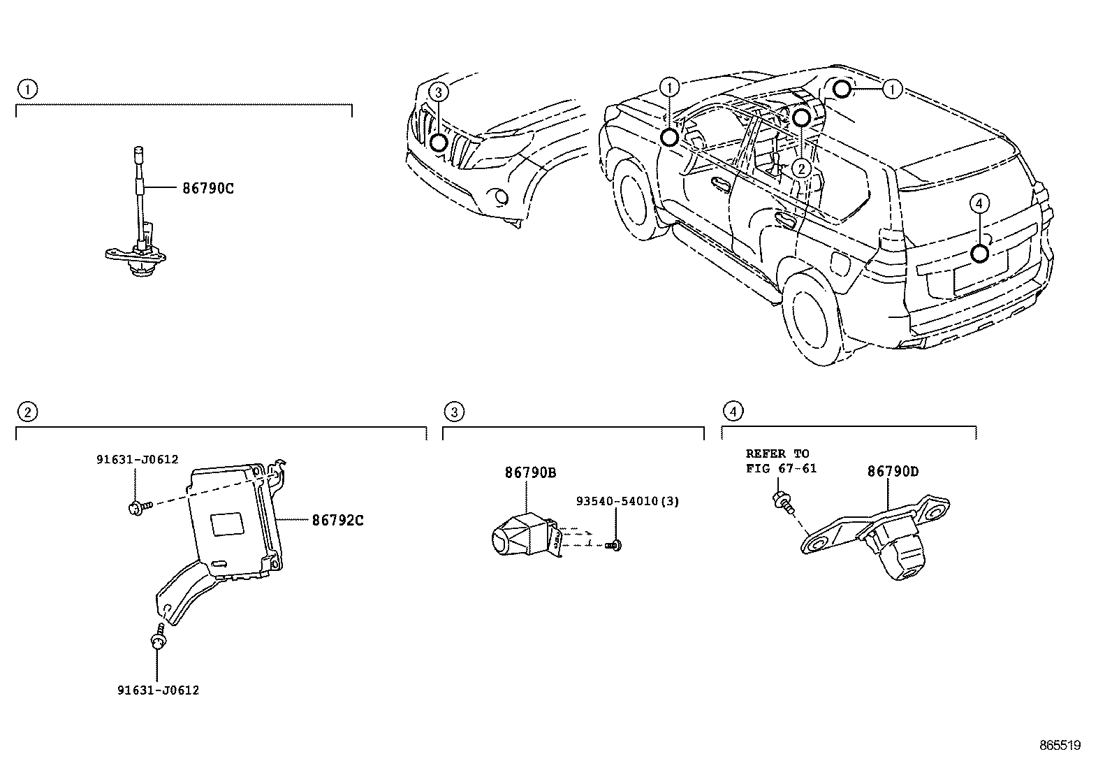 86792-60240 COMPUTER, PARKING ASSIST product image