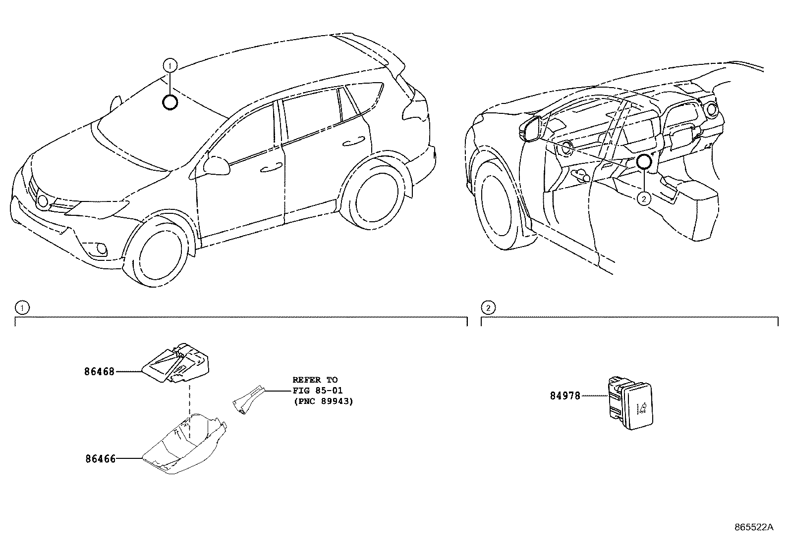 86468-42011 CAMERA, LANE DEPARTURE WARNING product image