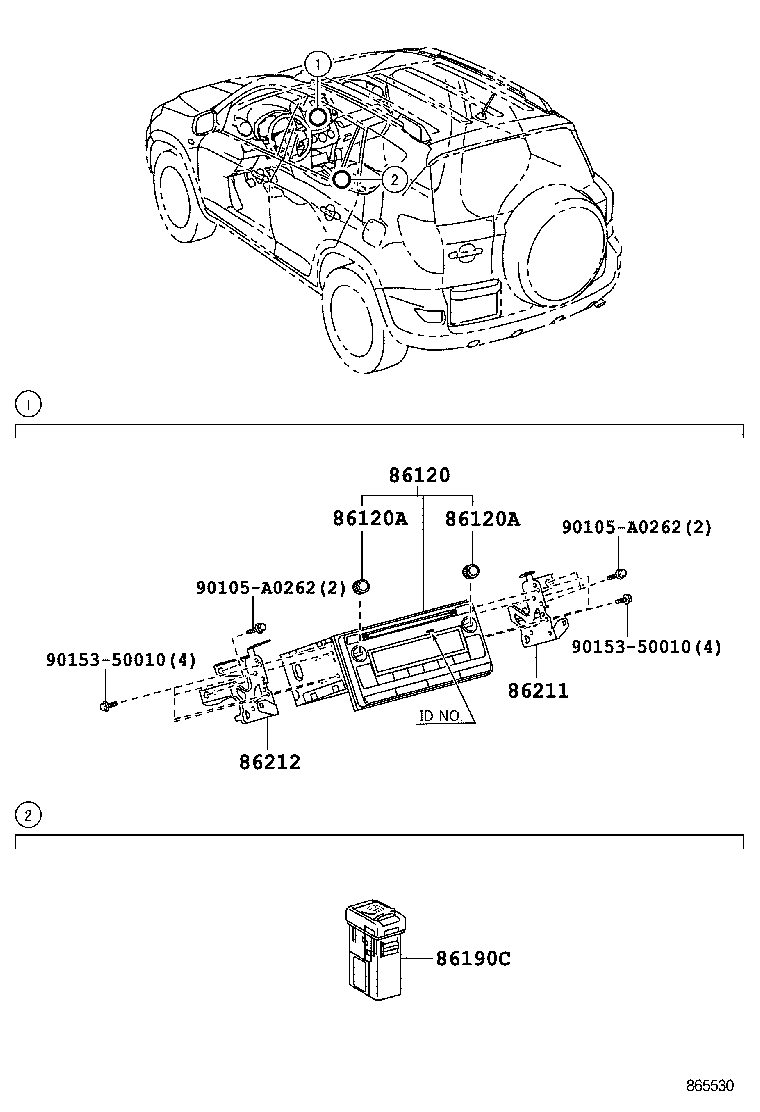 86212-0R040 BRACKET, RADIO, NO.2 product image