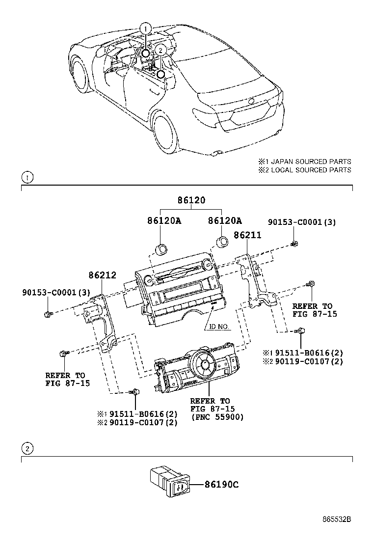 90011-25221 KNOB, RADIO RECEIVER SWITCH product image
