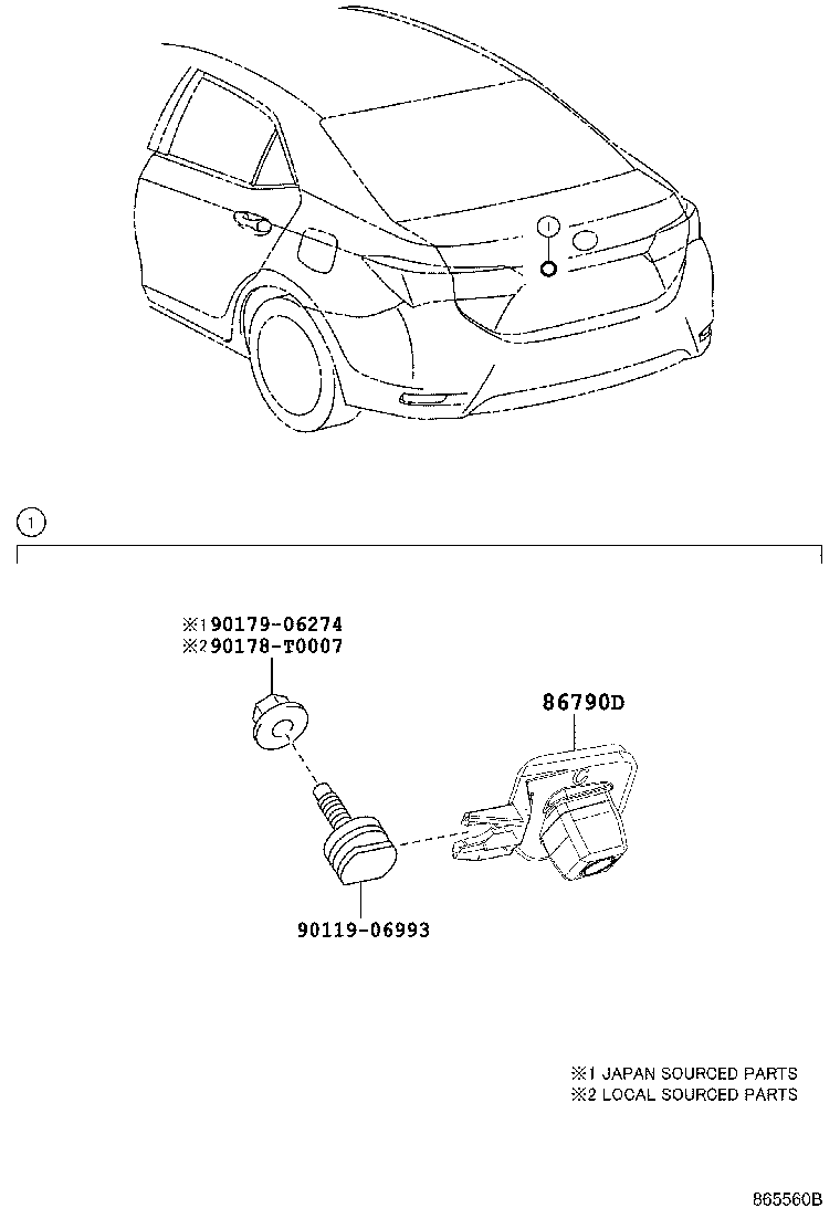 86790-12260 CAMERA ASSY, TELEVISION, RR product image