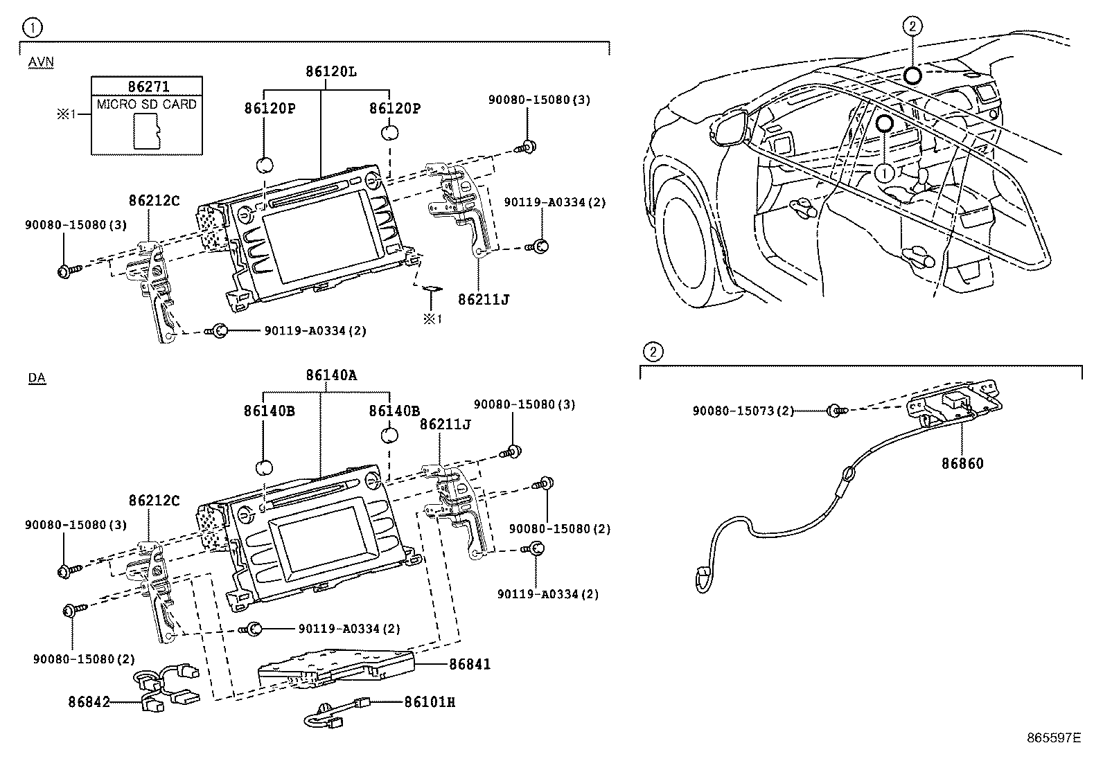 86705-0E010 CORD SUB-ASSY, ANTENNA product image
