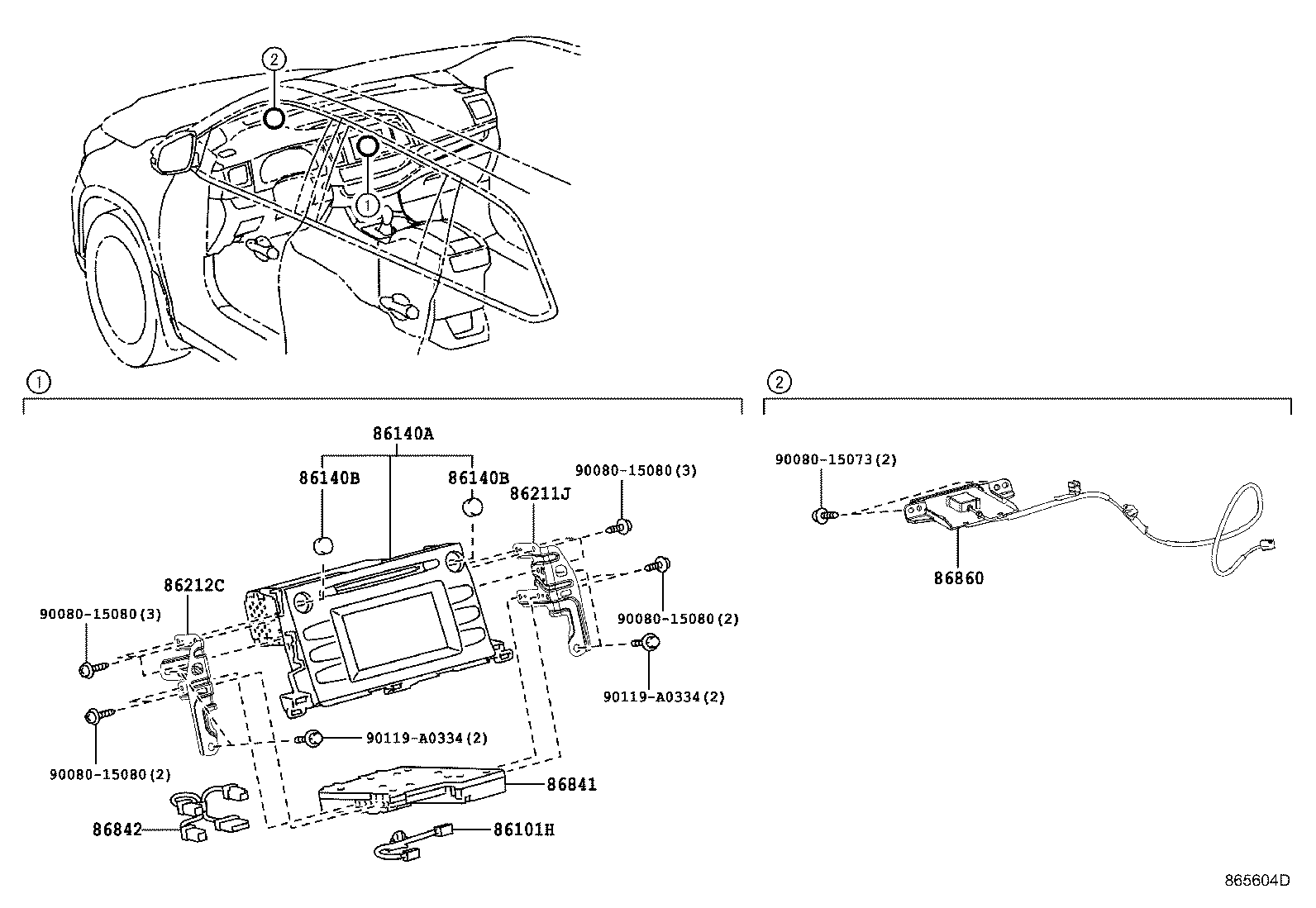 86705-0E010 CORD SUB-ASSY, ANTENNA product image