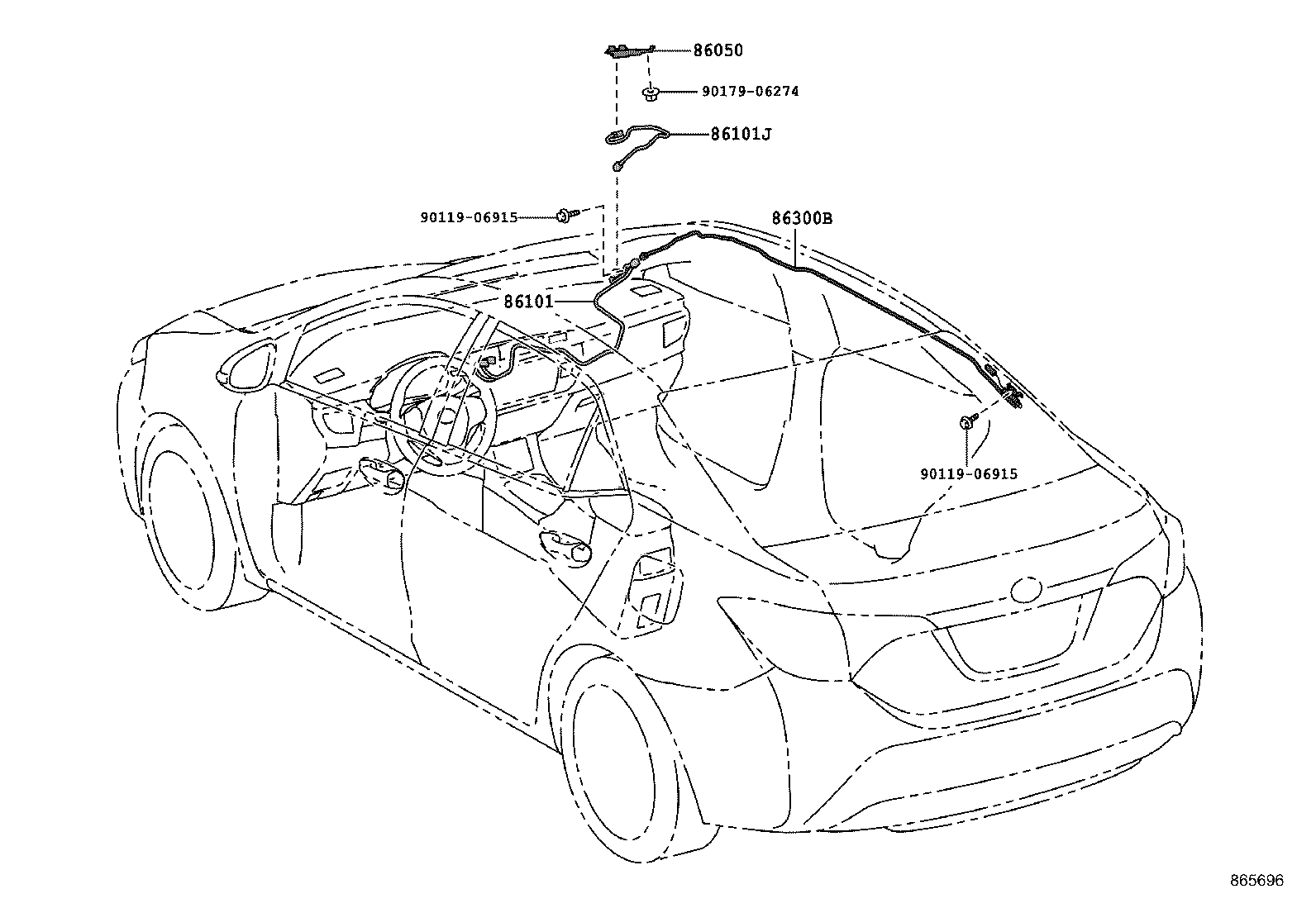 86808-02150 CORD SUB-ASSY, NAVIGATION ANTENNA product image