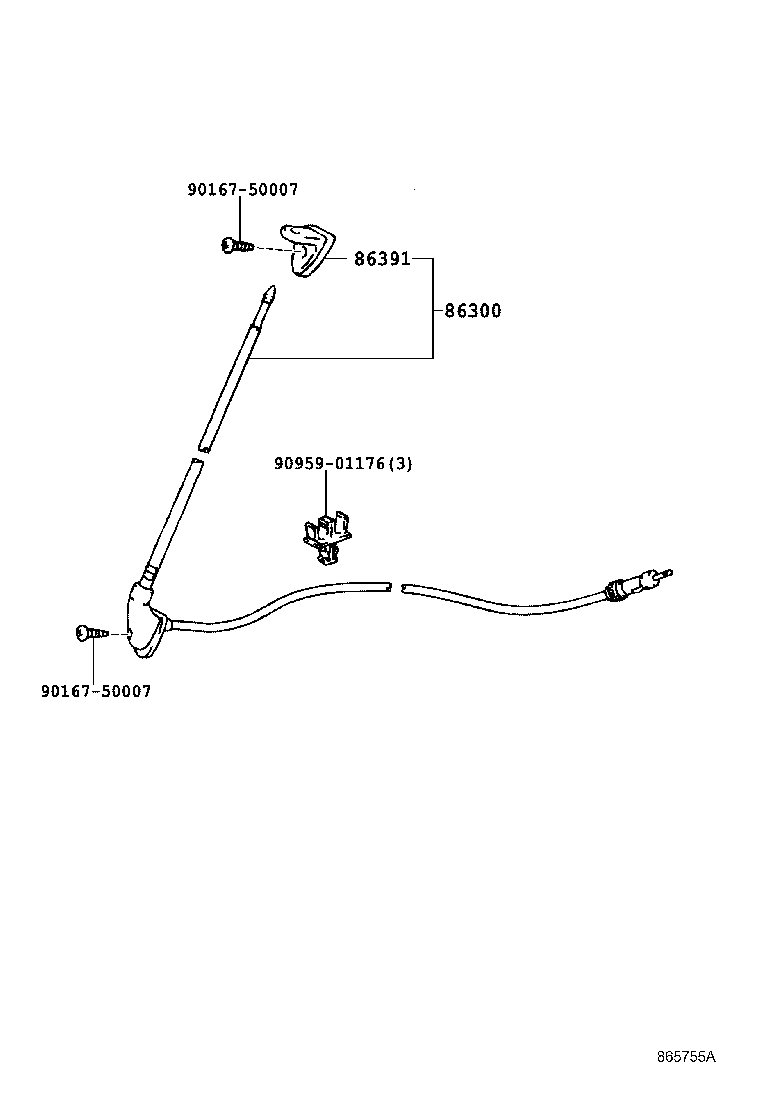 86300-37030 ANTENNA ASSY, W/HOLDER product image