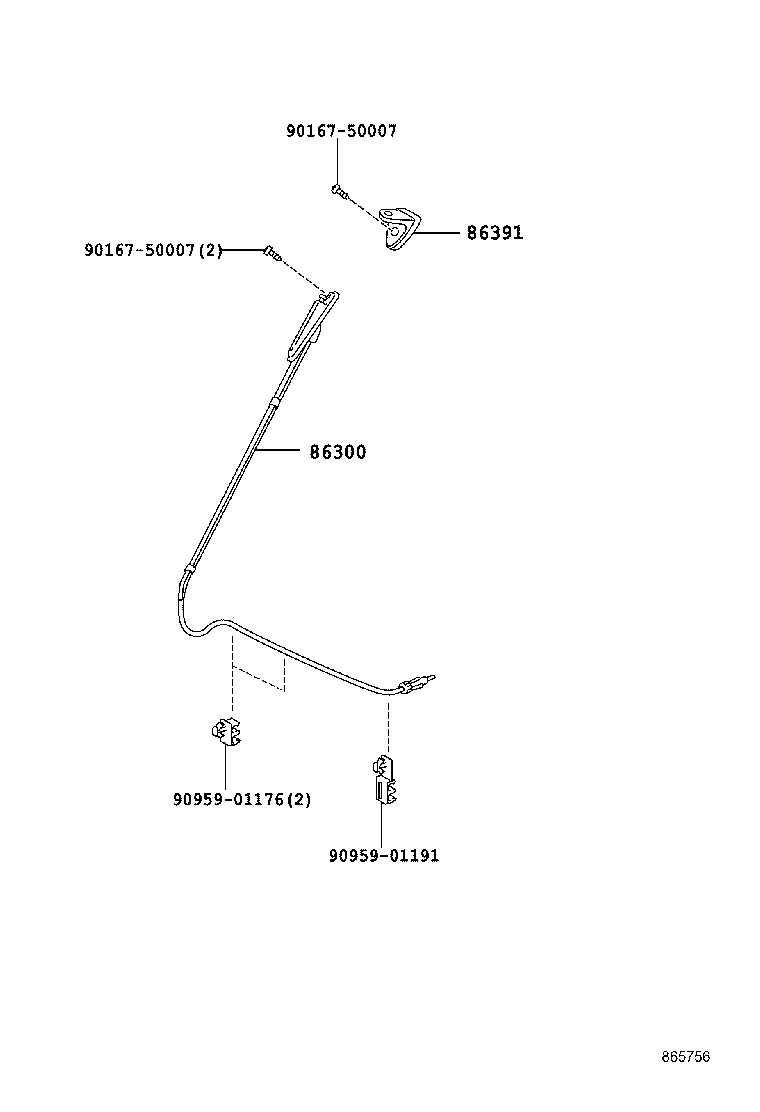 86300-37030 ANTENNA ASSY, W/HOLDER product image