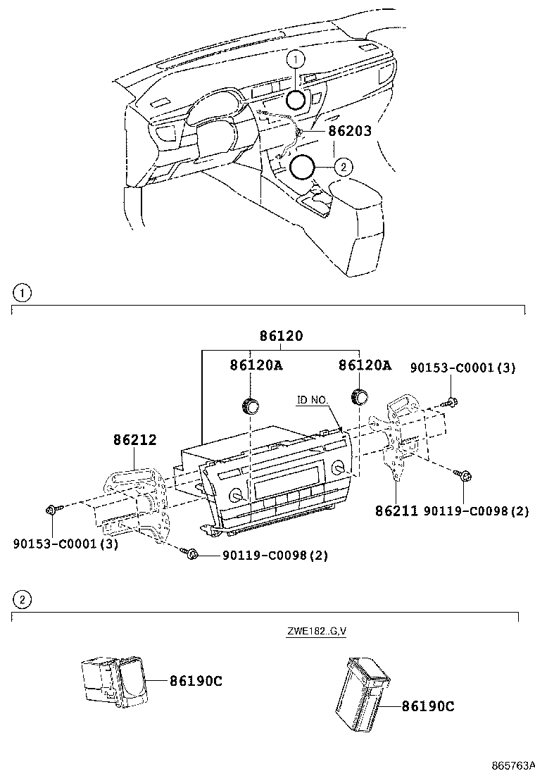 86190-02040 ADAPTER ASSY, STEREO JACK, NO.1 product image