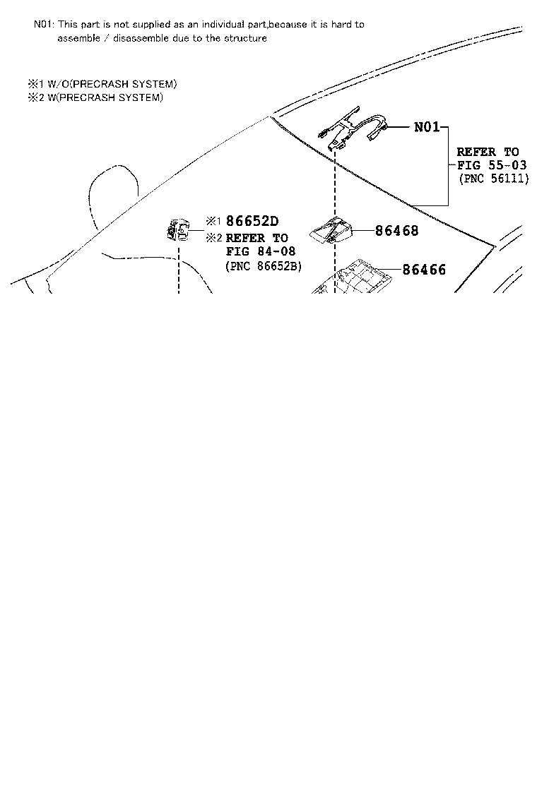 86466-53010 COVER, LANE DEPARTURE WARNING CAMERA, NO.1 product image