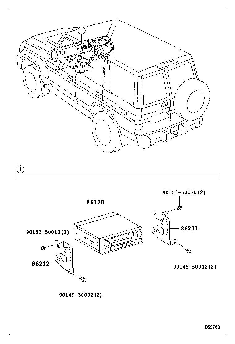 86211-60310 BRACKET, RADIO, NO.1 product image
