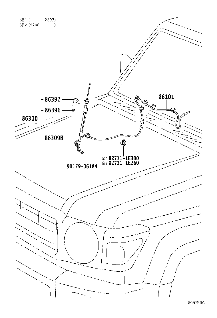 Toyota 86300-60700 ANTENNA ASSY, W/HOLDER