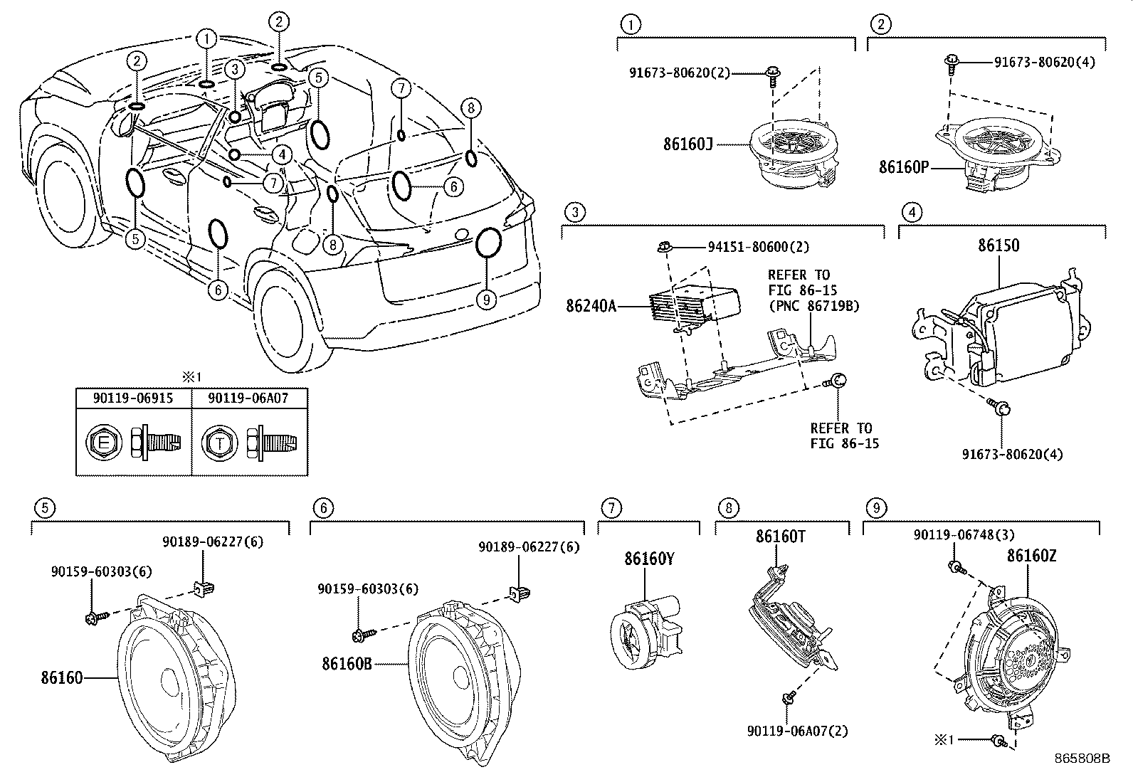 86160-78010 SPEAKER ASSY, REAR NO.2 product image