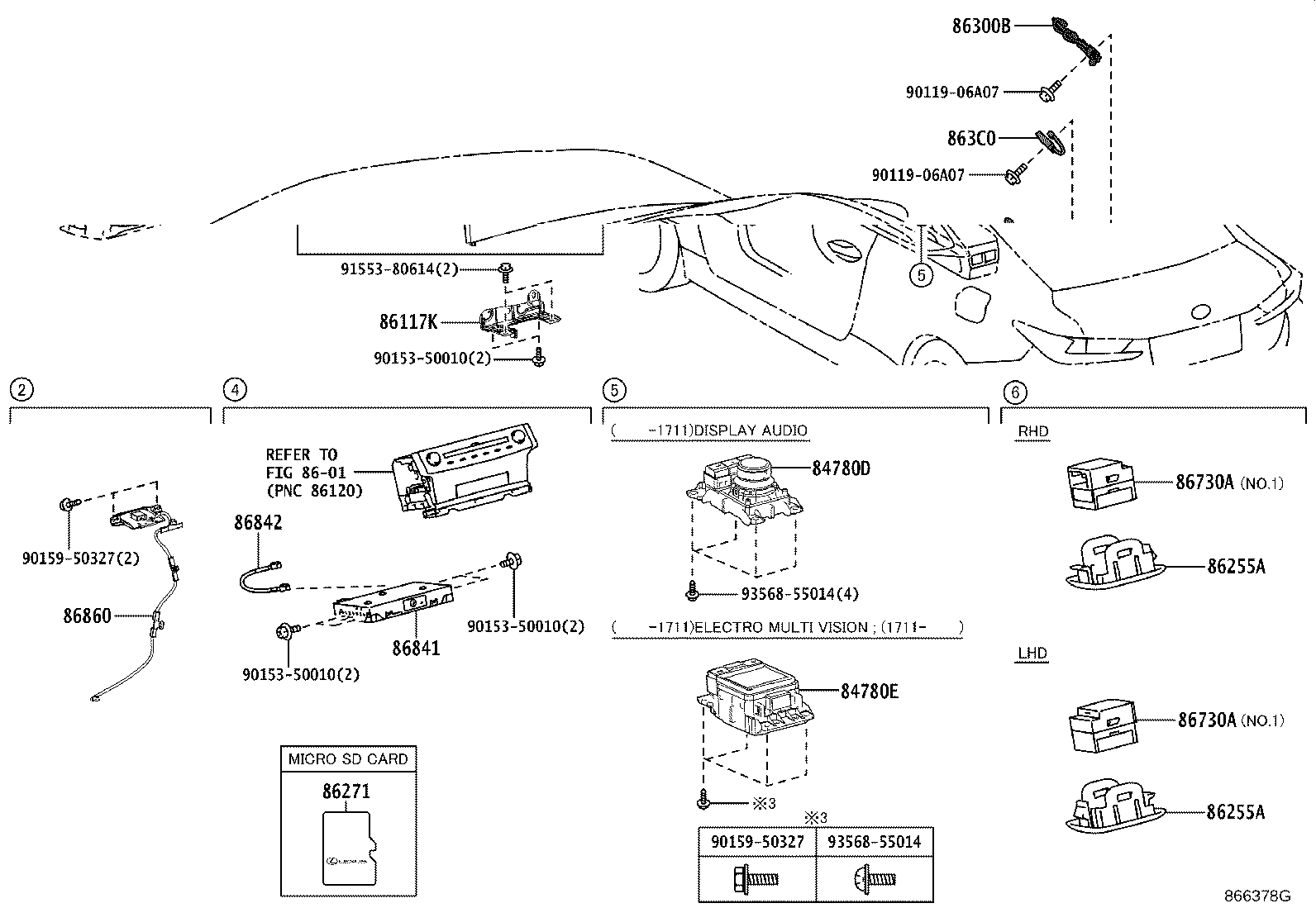 86101-24440 CORD SUB-ASSY, ANTENNA, NO.2 product image