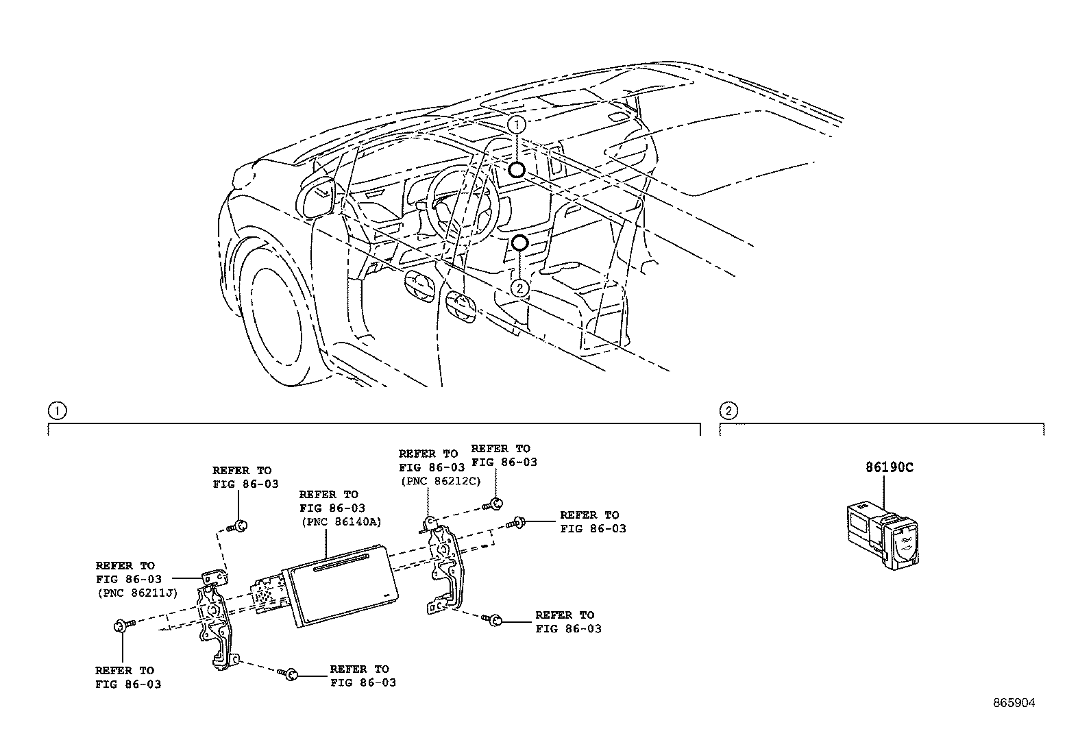 86128-08010 KNOB, RADIO RECEIVER product image