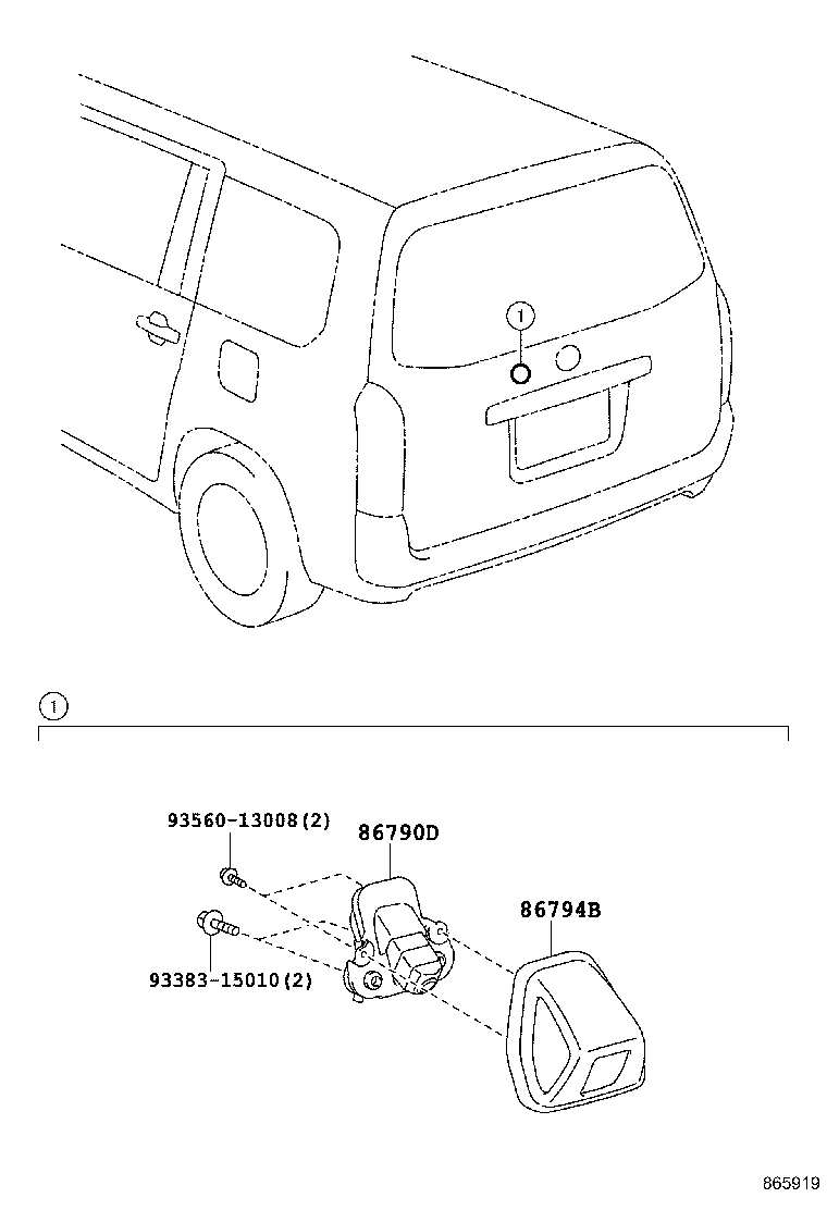 86790-52201 CAMERA ASSY, TELEVISION, RR product image