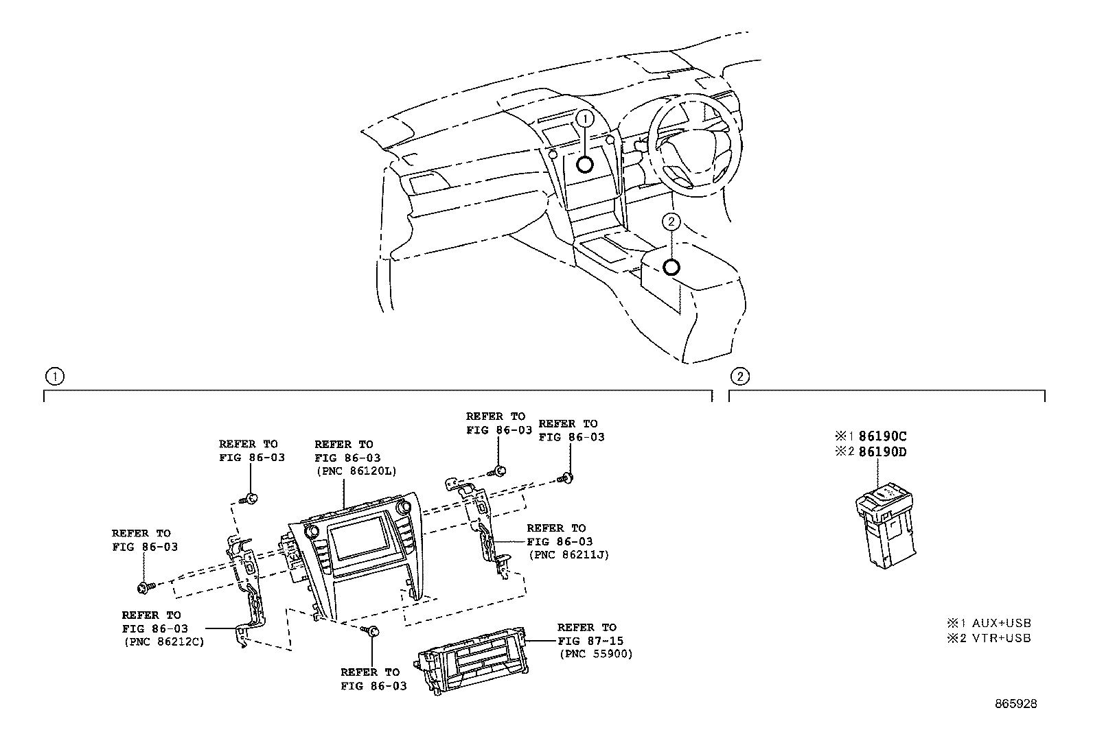 86285-33130 BRACKET, AMPLIFIER, NO.1 product image