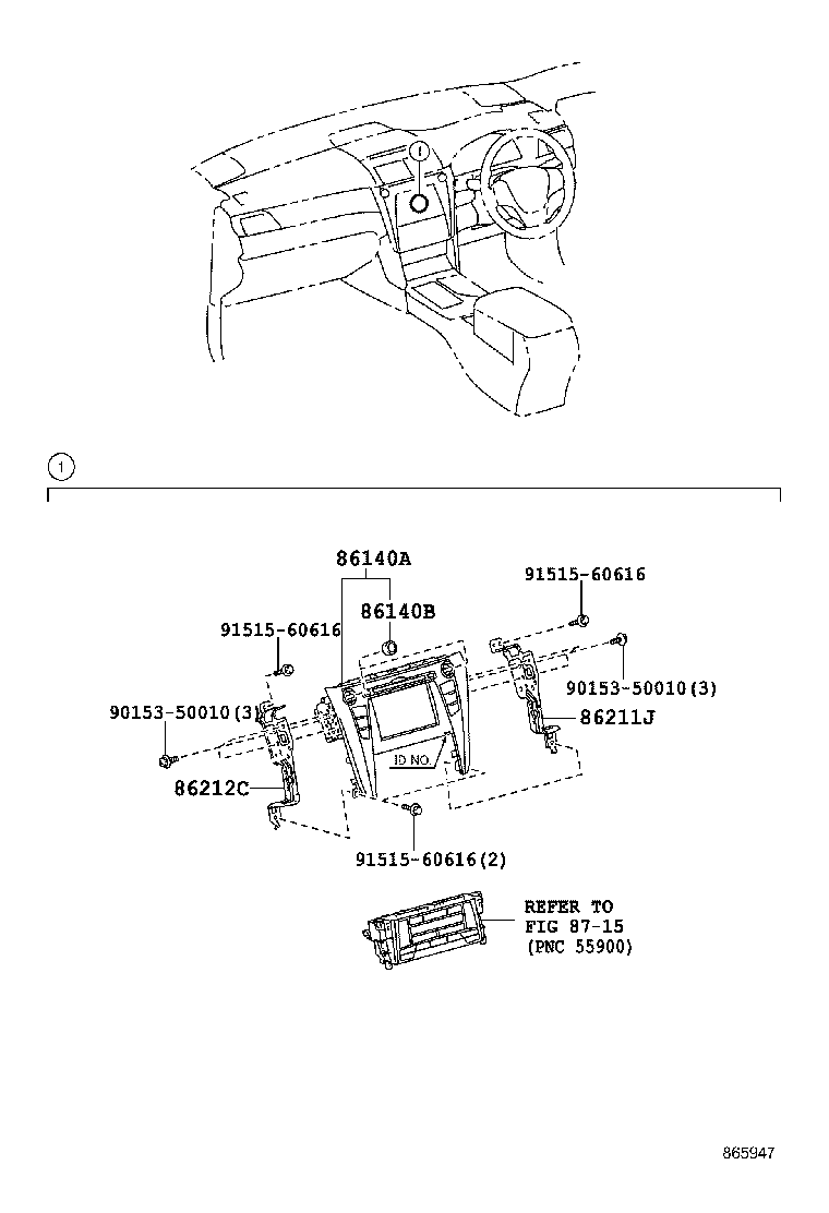86211-33280 BRACKET, RADIO RECEIVER, NO.1 product image
