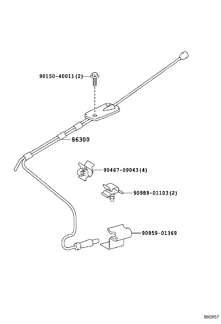 86300-42010 ANTENNA ASSY, W/HOLDER product image