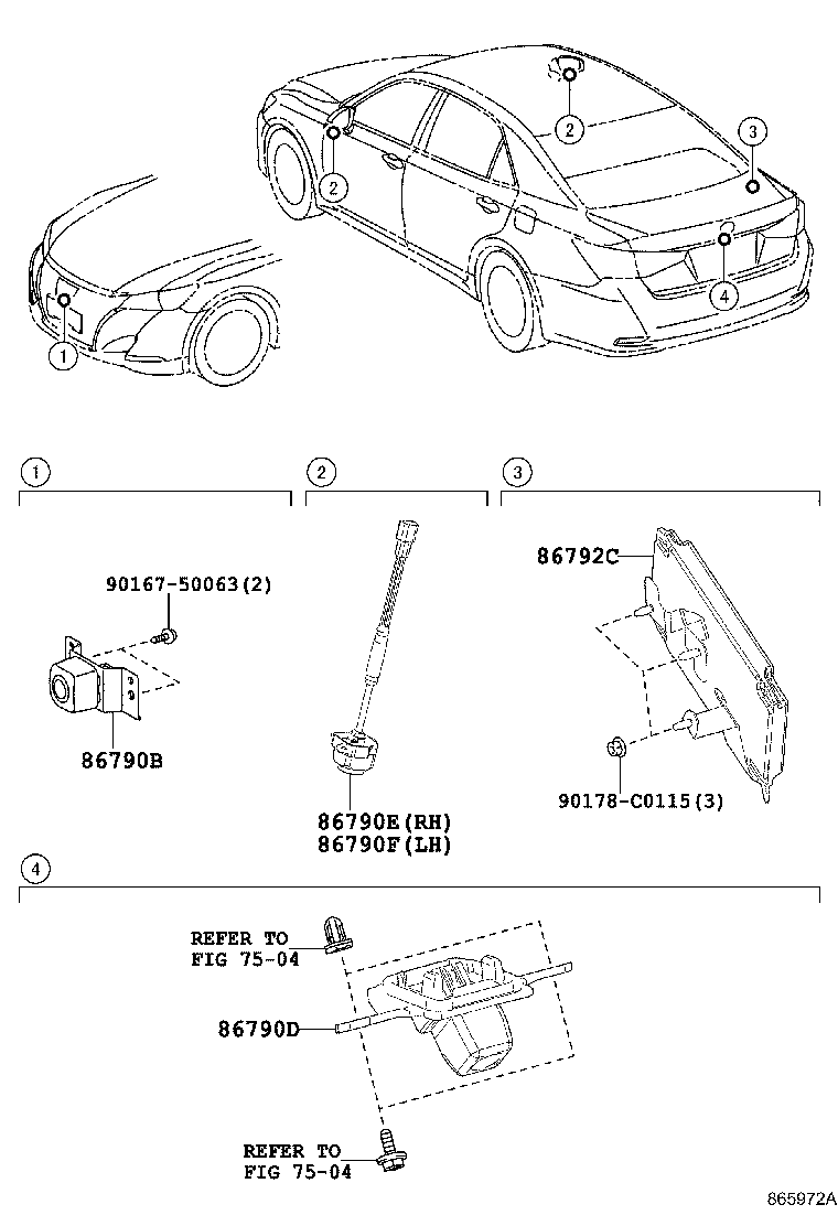 86790-0N020 CAMERA ASSY, TELEVISION, RR product image