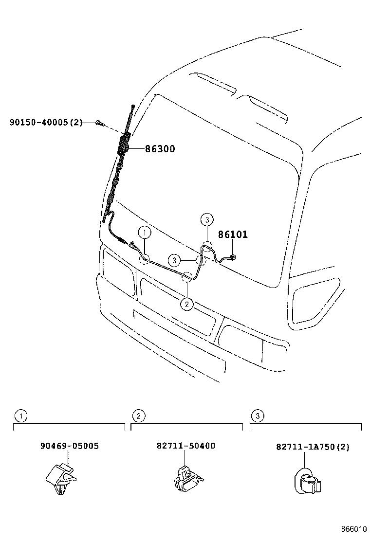 86300-36070 ANTENNA ASSY, W/HOLDER product image