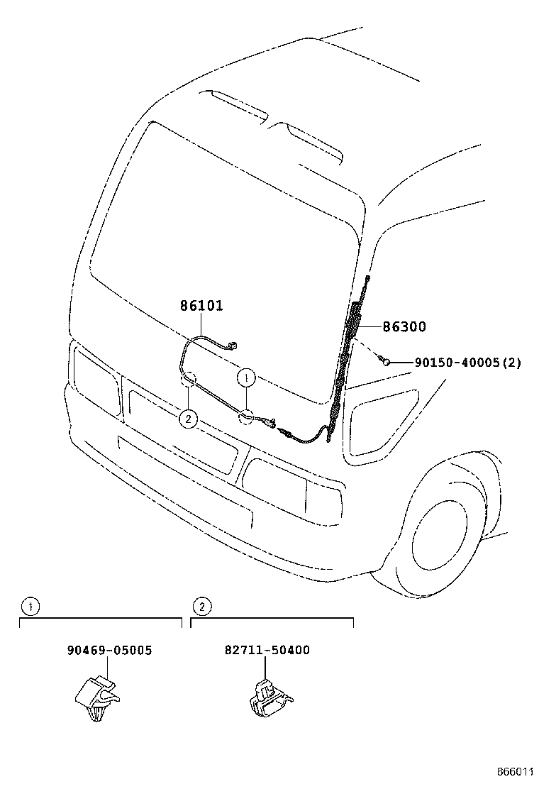 86300-36070 ANTENNA ASSY, W/HOLDER product image