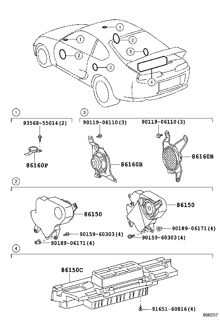 86150-14140 SPEAKER ASSY, REAR product image
