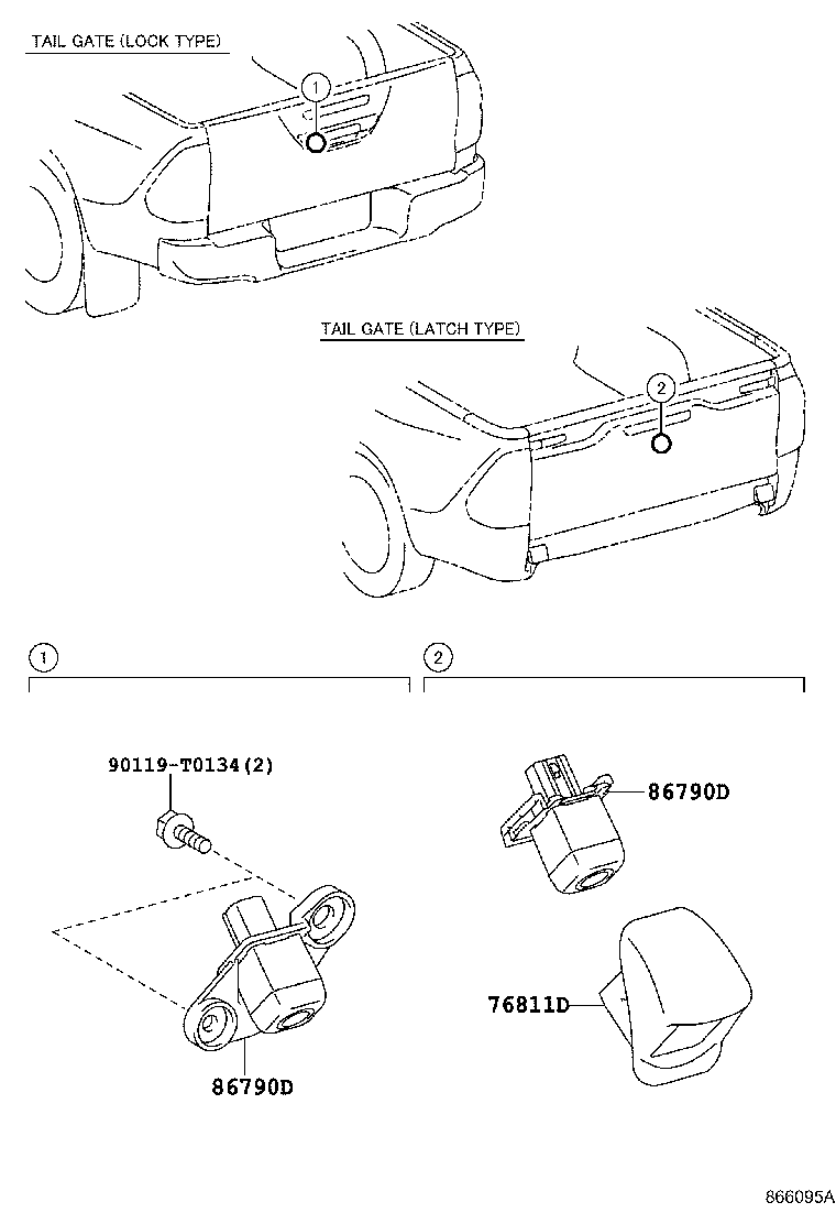 Toyota 86790-0K010 CAMERA ASSY, TELEVISION, RR