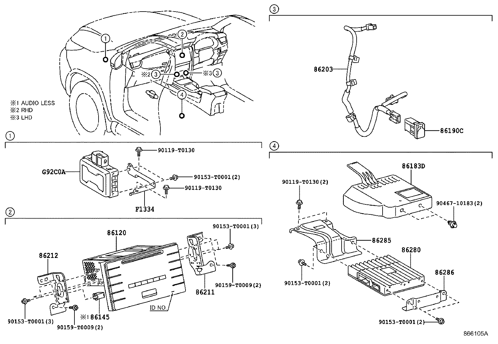 86211-KK060 BRACKET, RADIO, NO.1 product image
