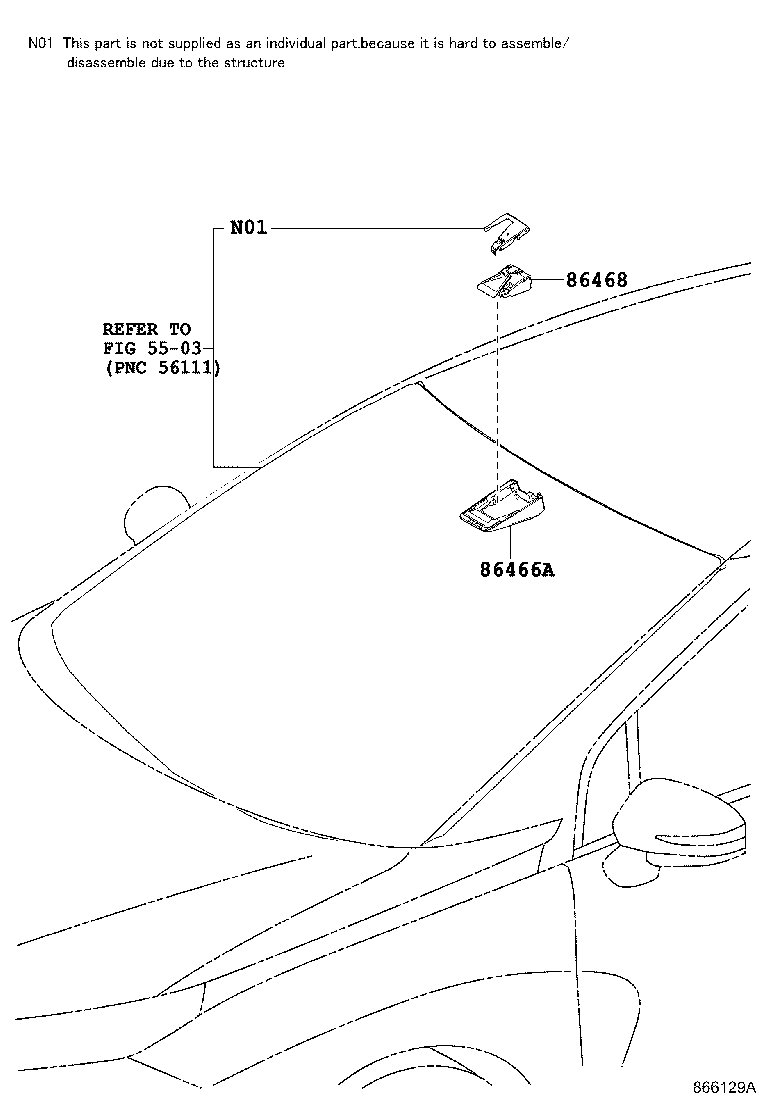 86466-62010 COVER, LANE RECOGNITION, NO.1 product image