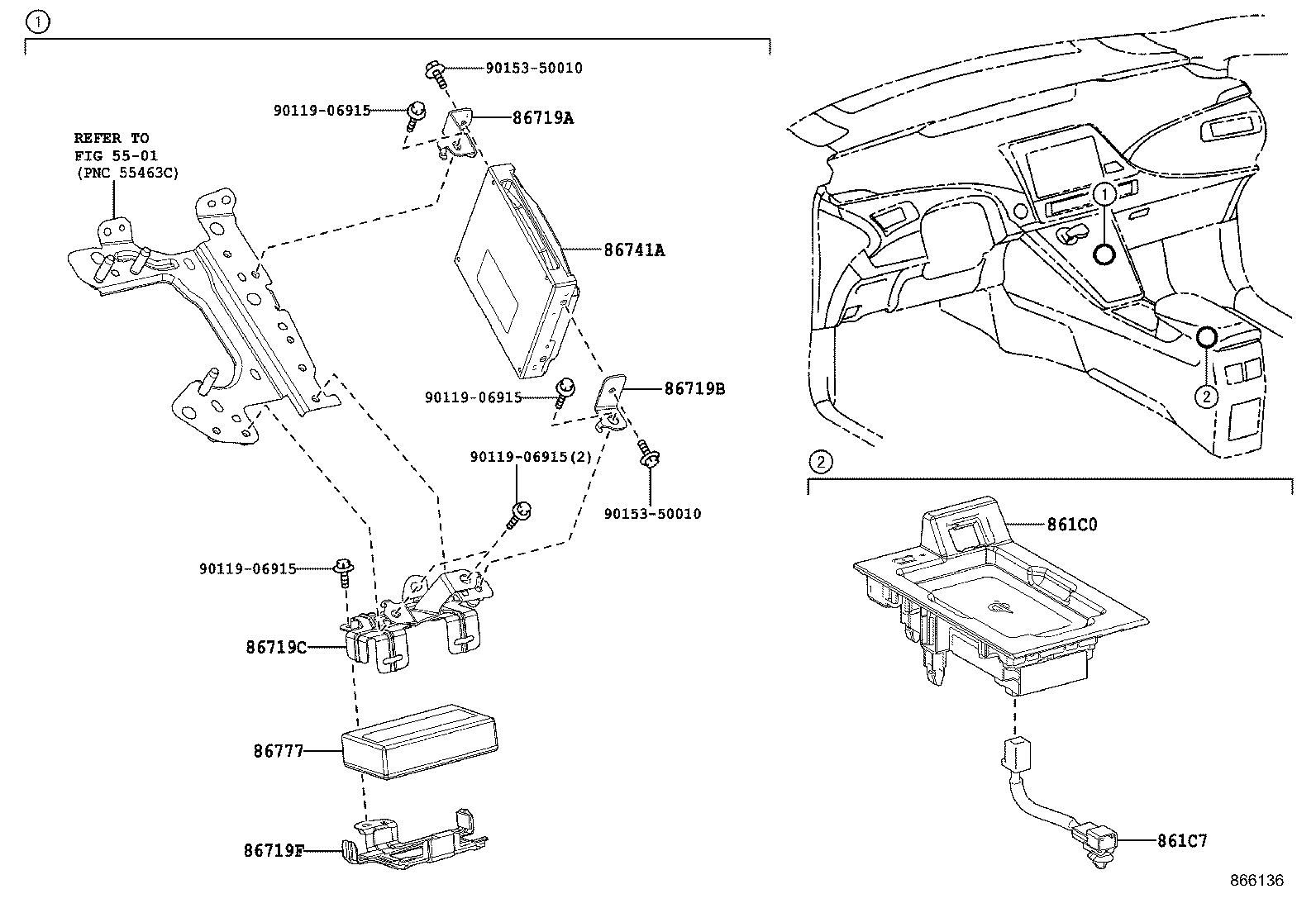86719-62090 BRACKET, TELEPHONE product image