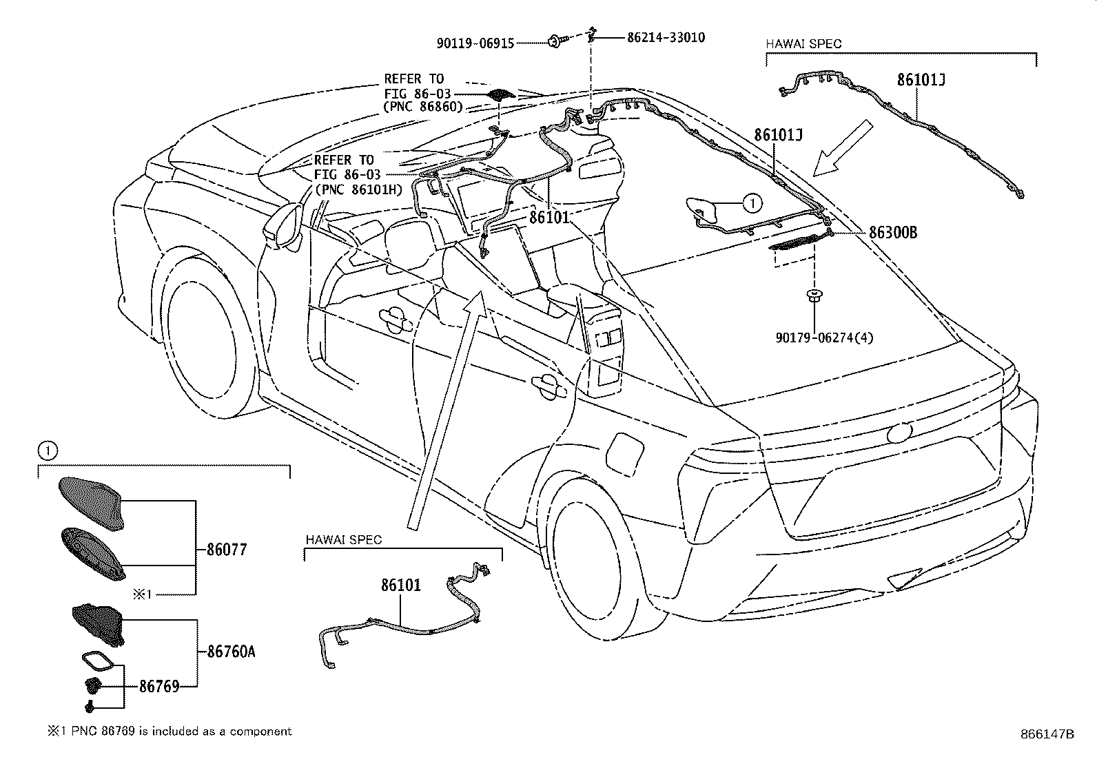 Toyota 86300-62030 ANTENNA ASSY, AMPLIFIER, NO.1
